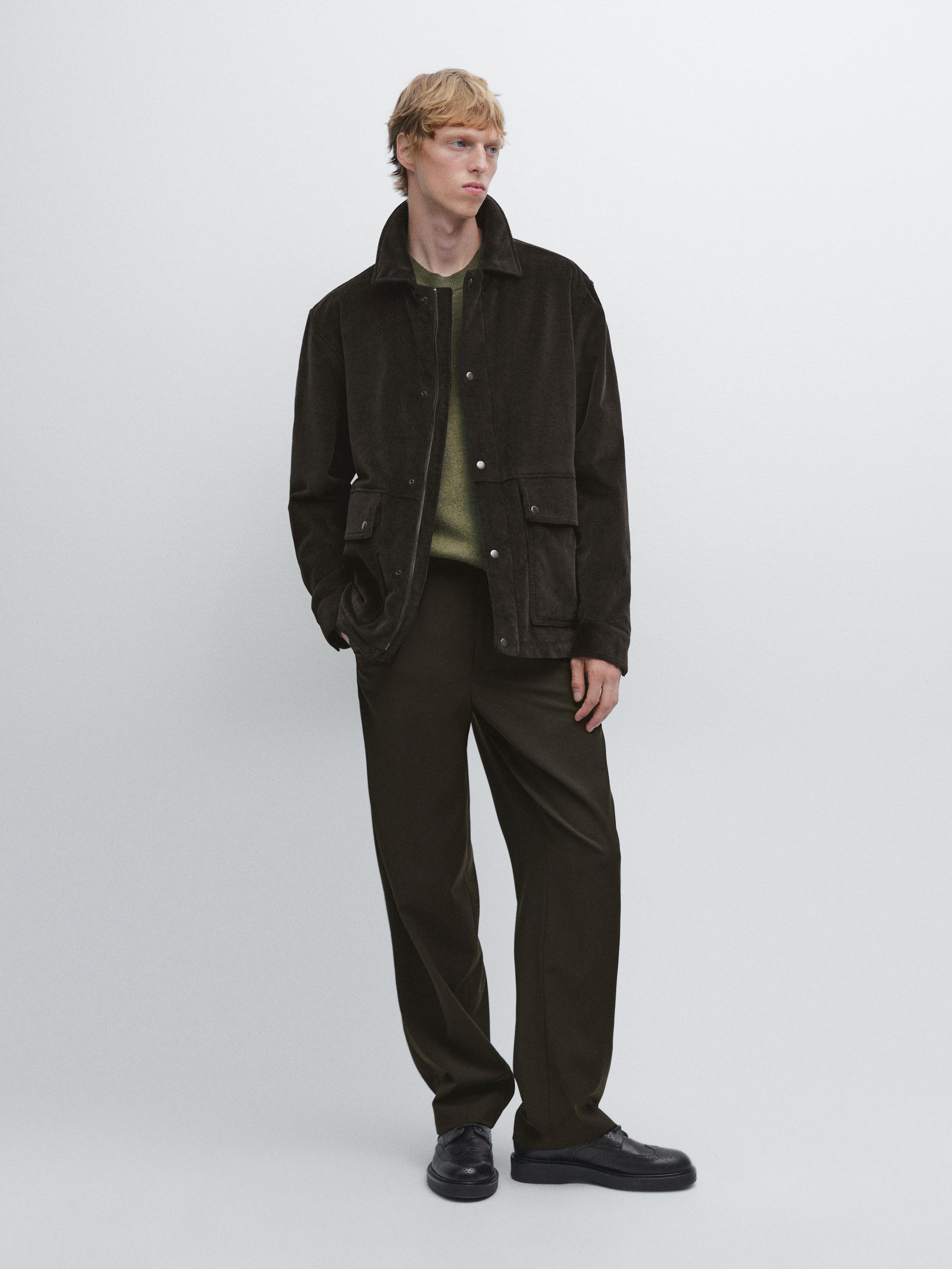 Chaqueta bolsillos pana · Chocolate · Abrigos Y Chaquetas