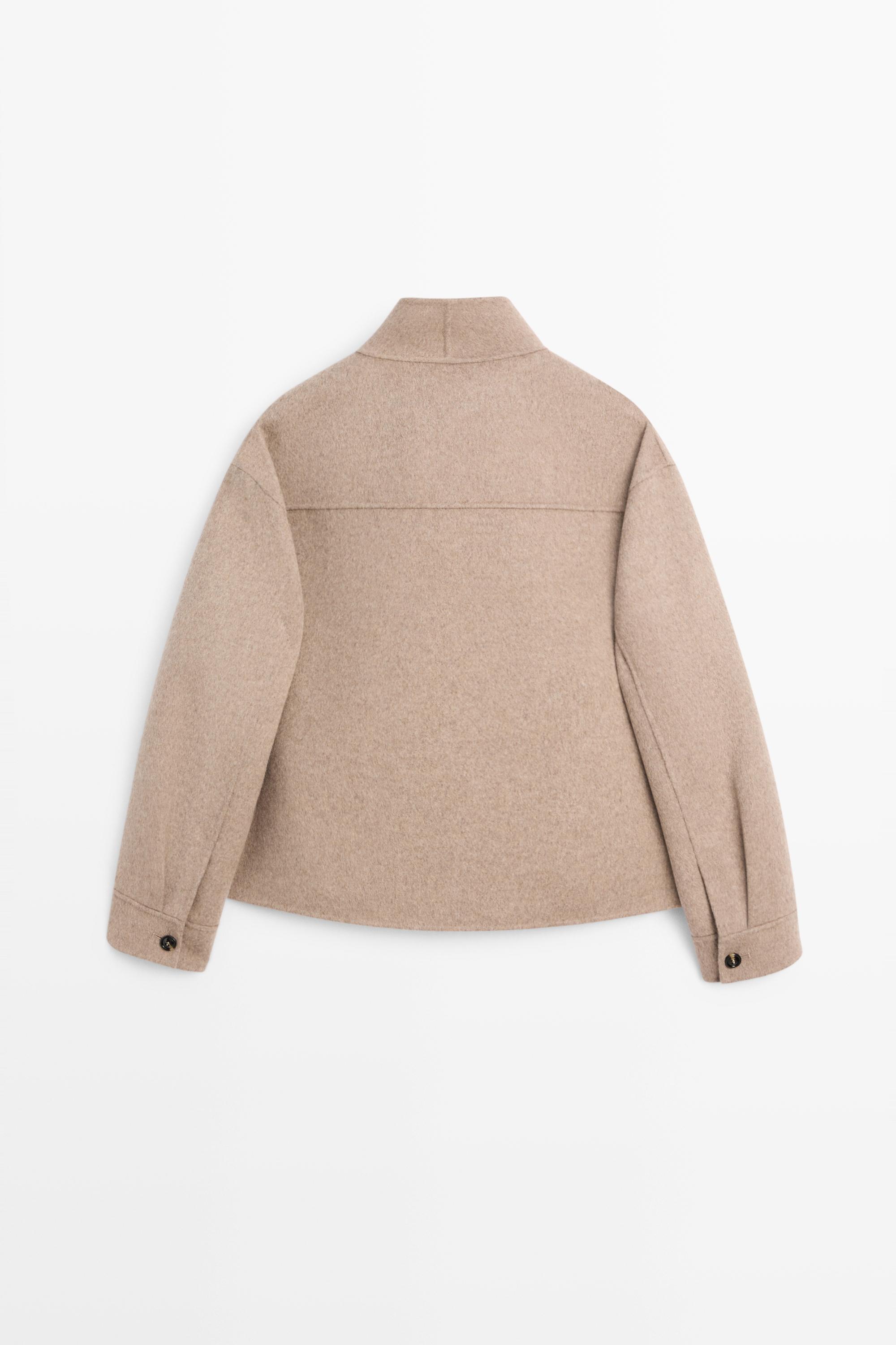 Short wool-blend jacket · Taupe Grey · Coats | Massimo Dutti