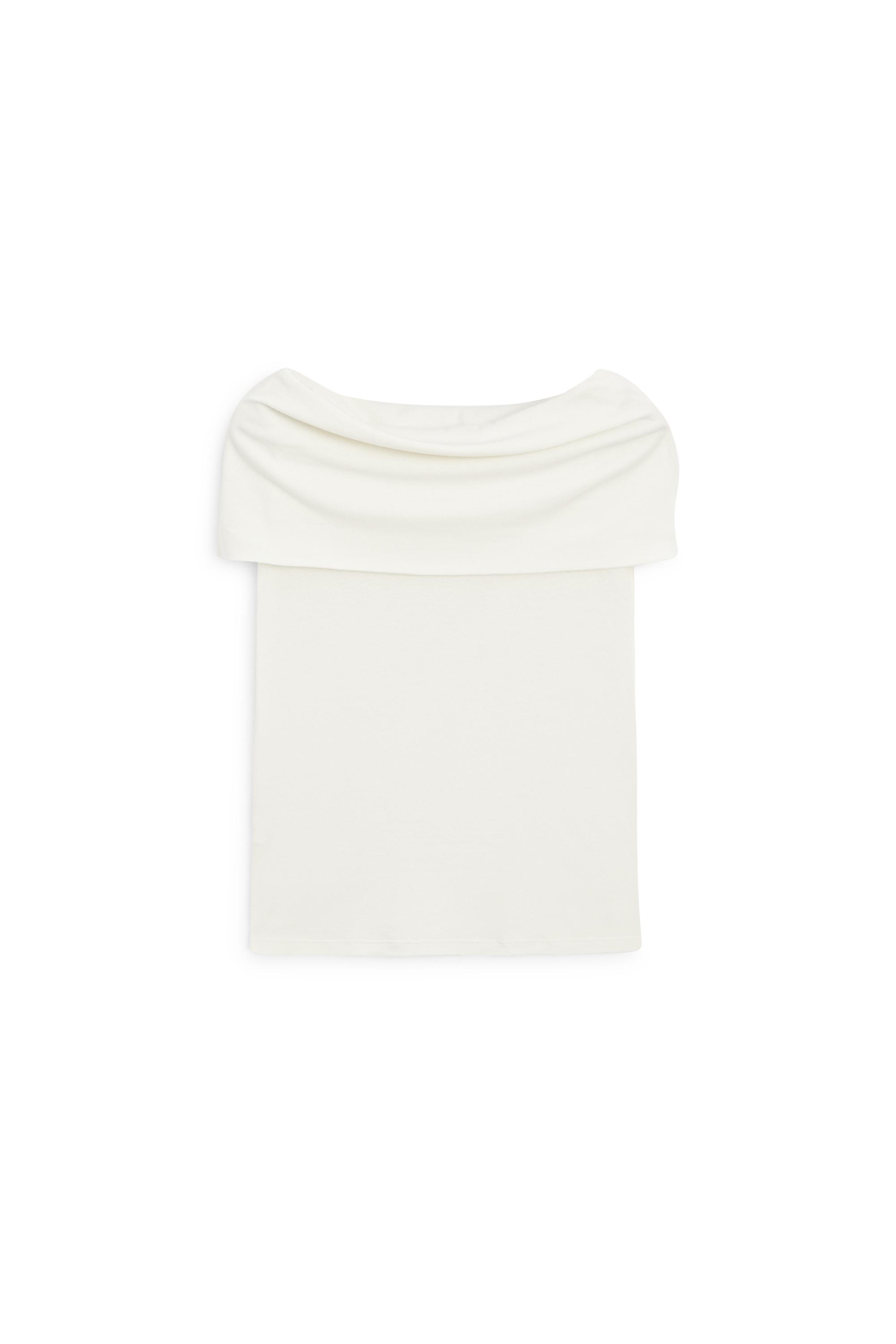 Cotton off-the-shoulder top — Off white