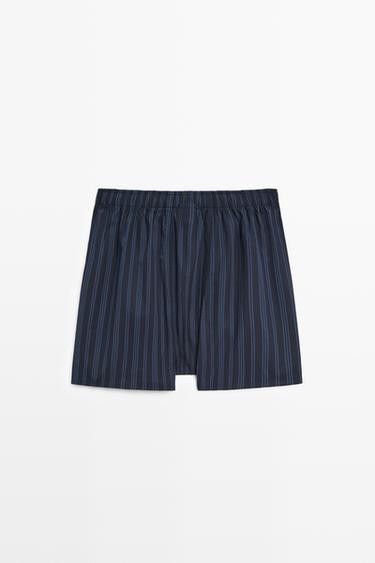 100% cotton striped boxers — NAVY BLUE 3
