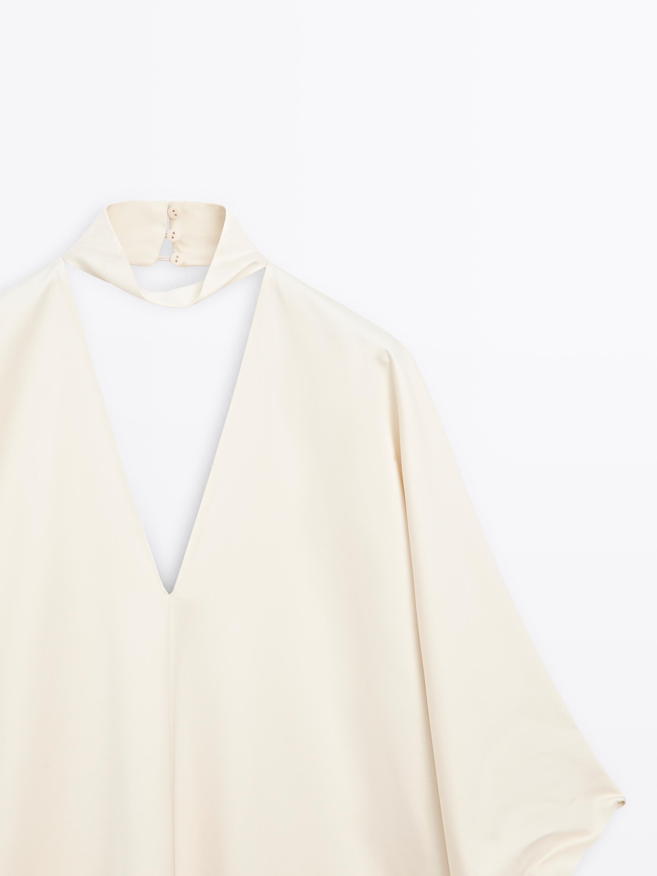 Vestido túnica comprido acetinado - STUDIO