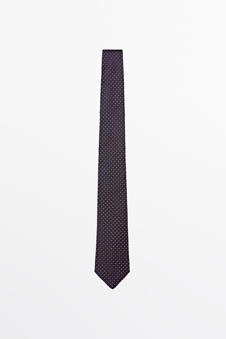 100% silk polka dot tie — BURGUNDY