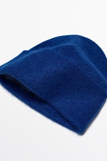 100% cashmere knit beanie — INK BLUE 2