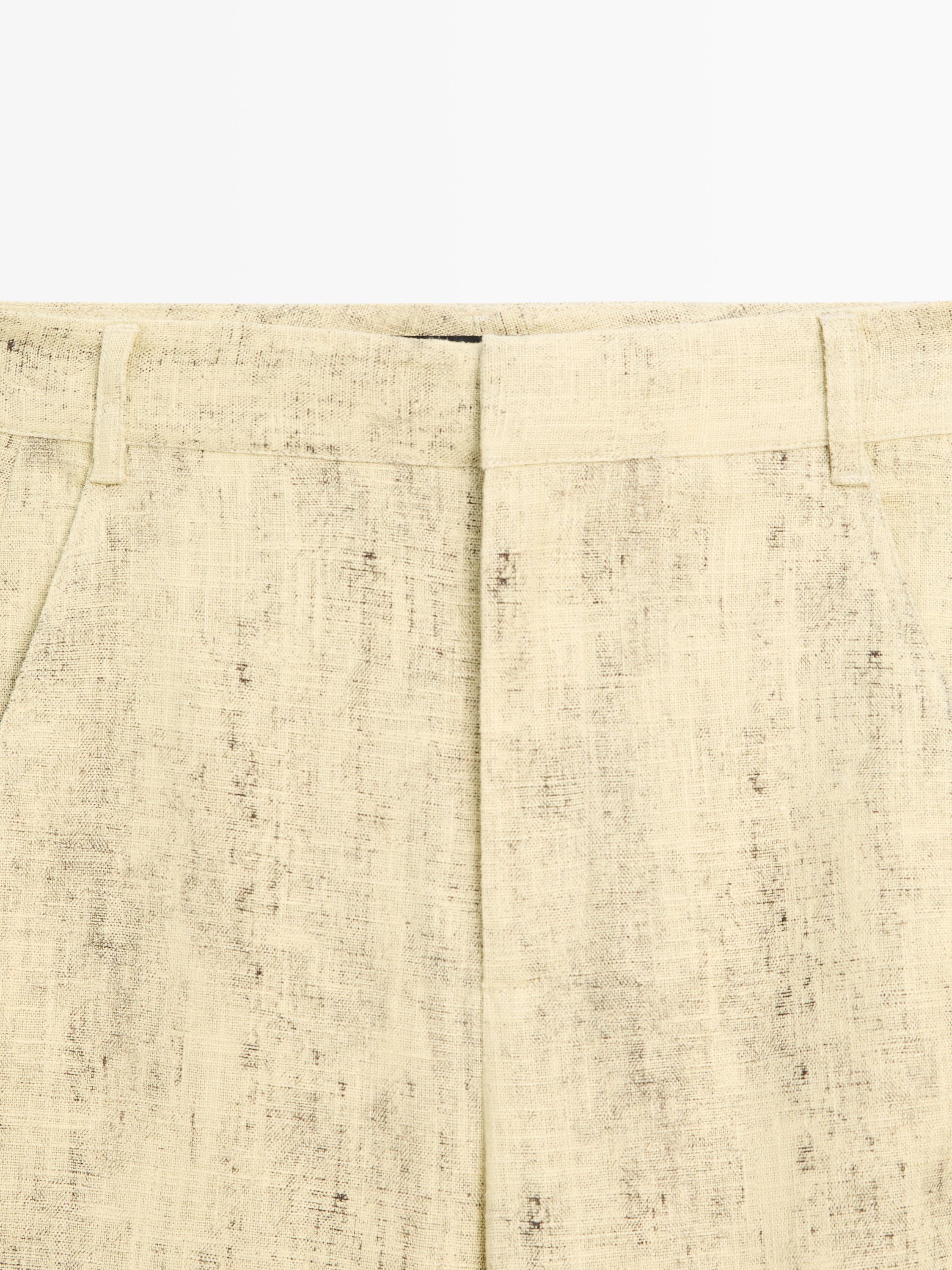 Ramie blend trousers — YELLOW