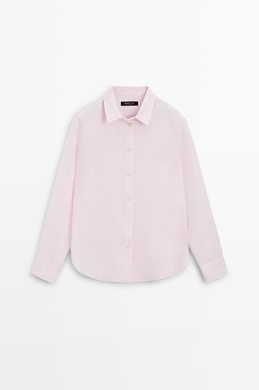 Flowing 100% linen shirt — PINK 2