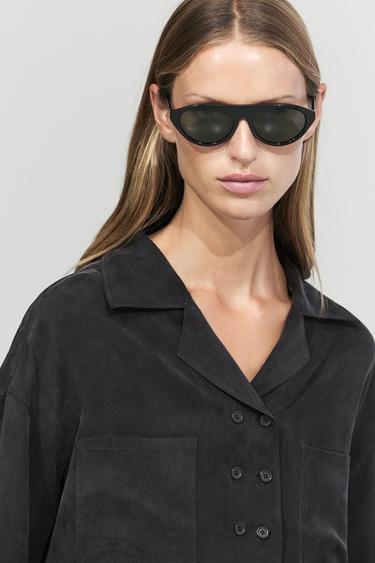 Fluid double-breasted shirt — ANTHRACITE GREY 5