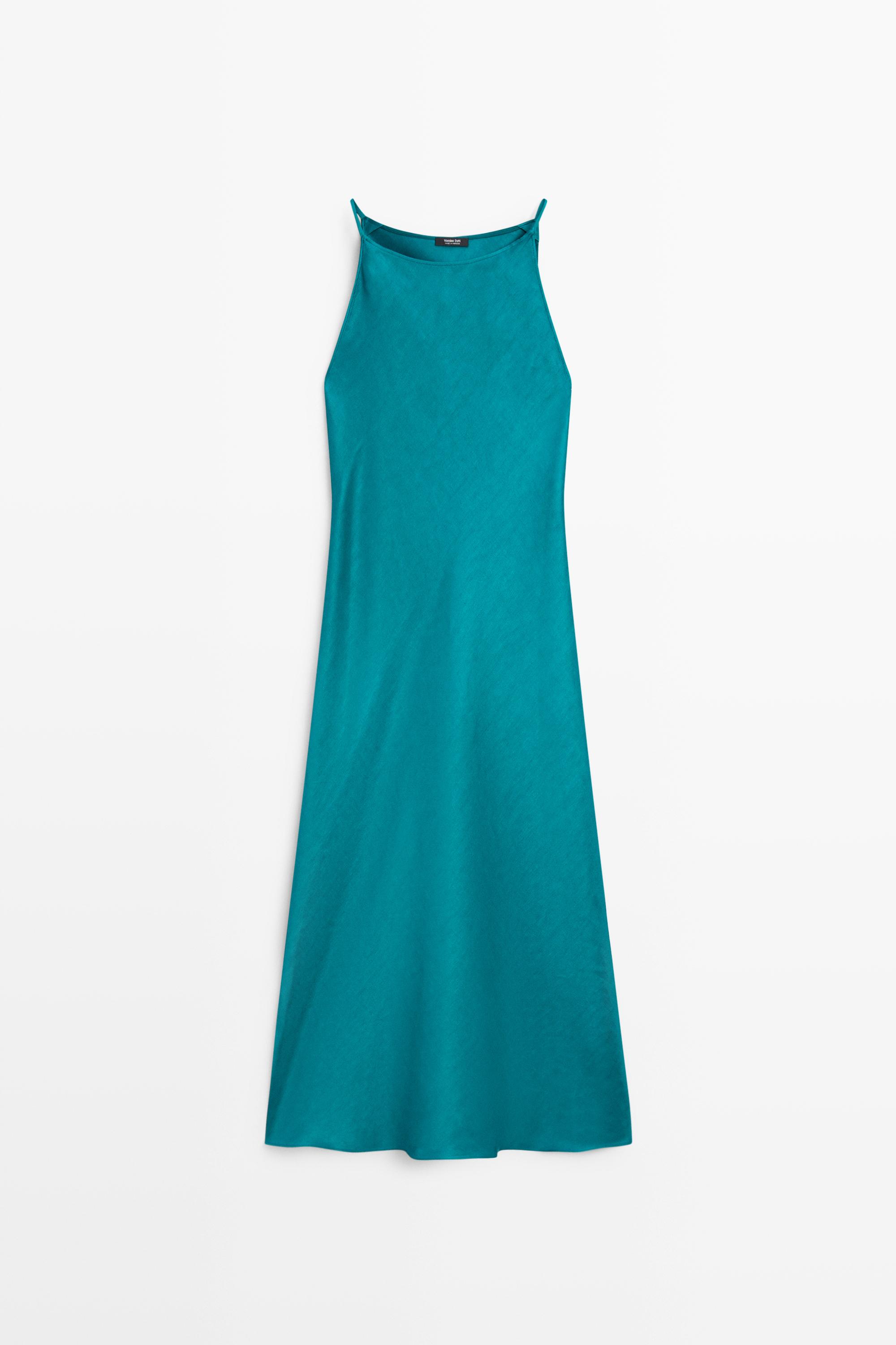 Robe midi fluide satinée