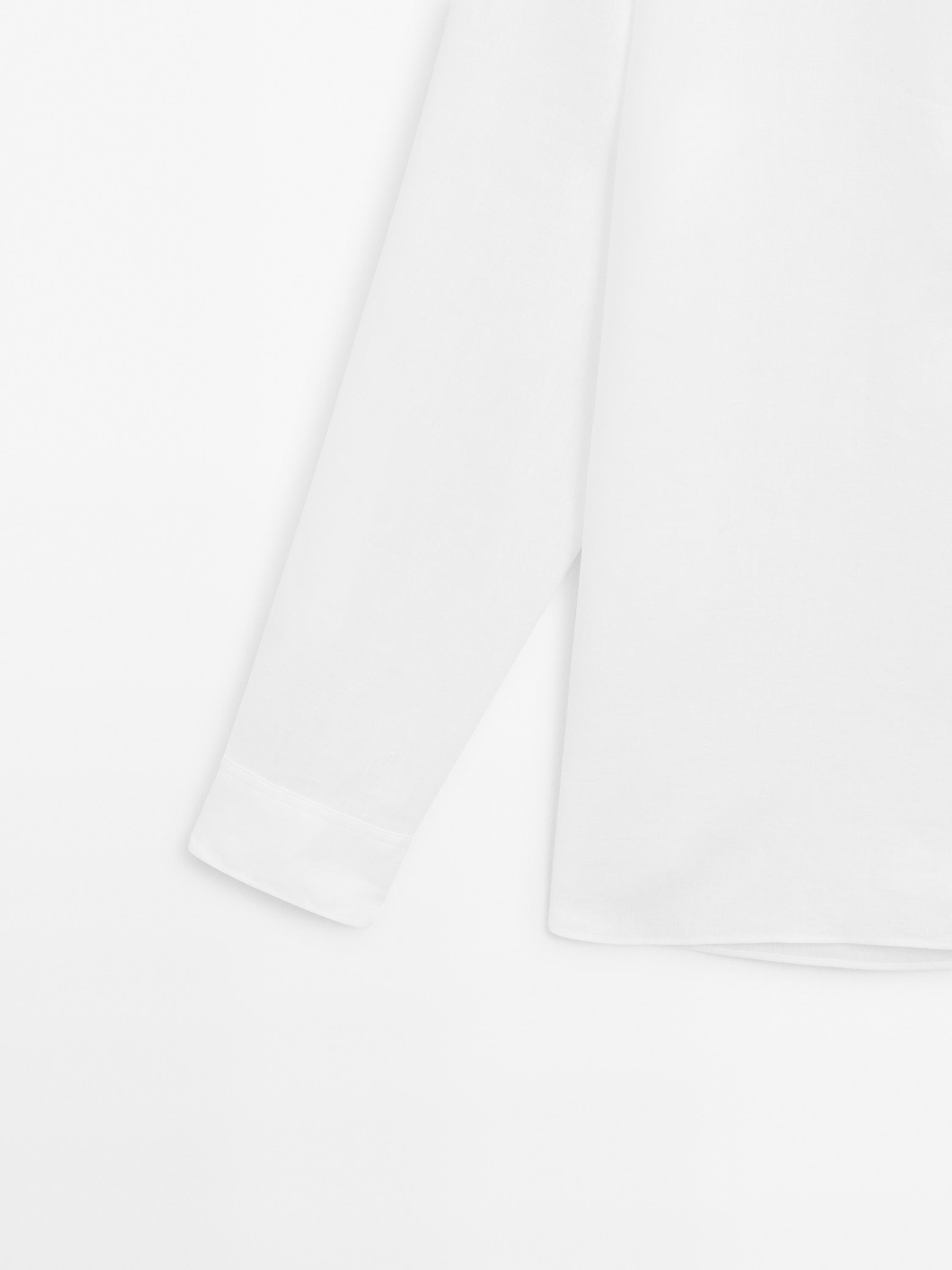 100% linen stand-up collar shirt