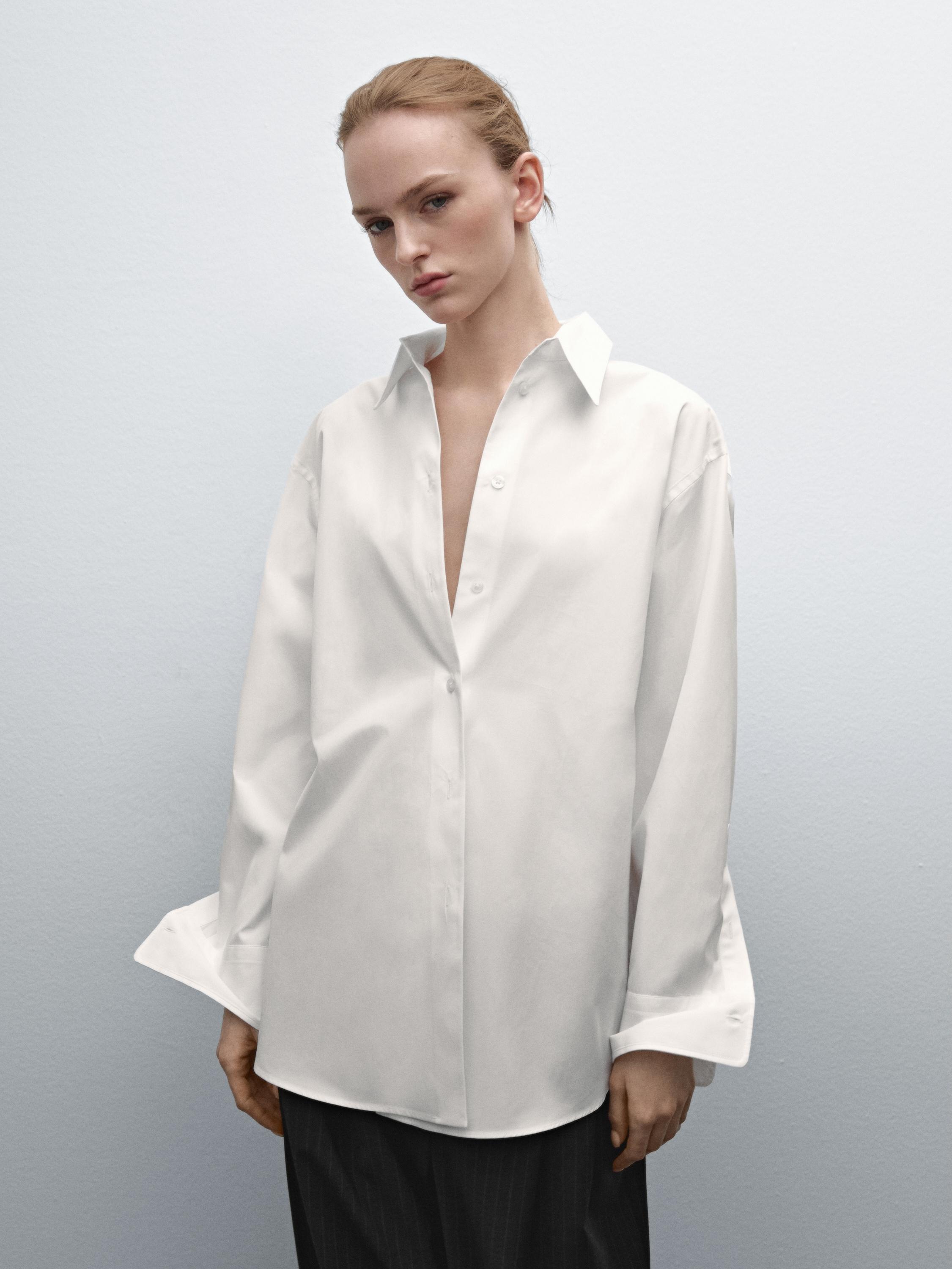 Oversized katoenen popeline overhemd