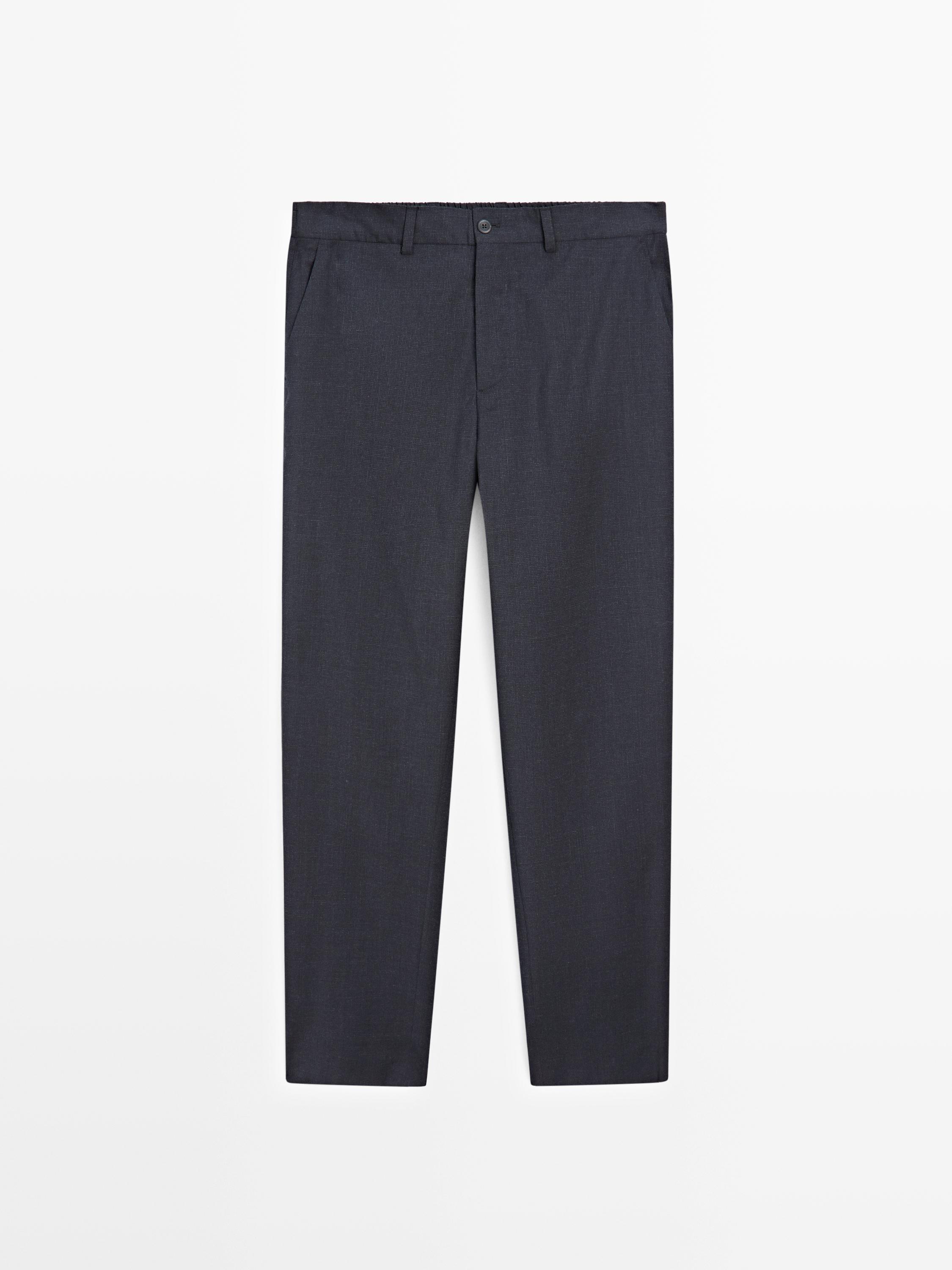 Wool houndstooth trousers