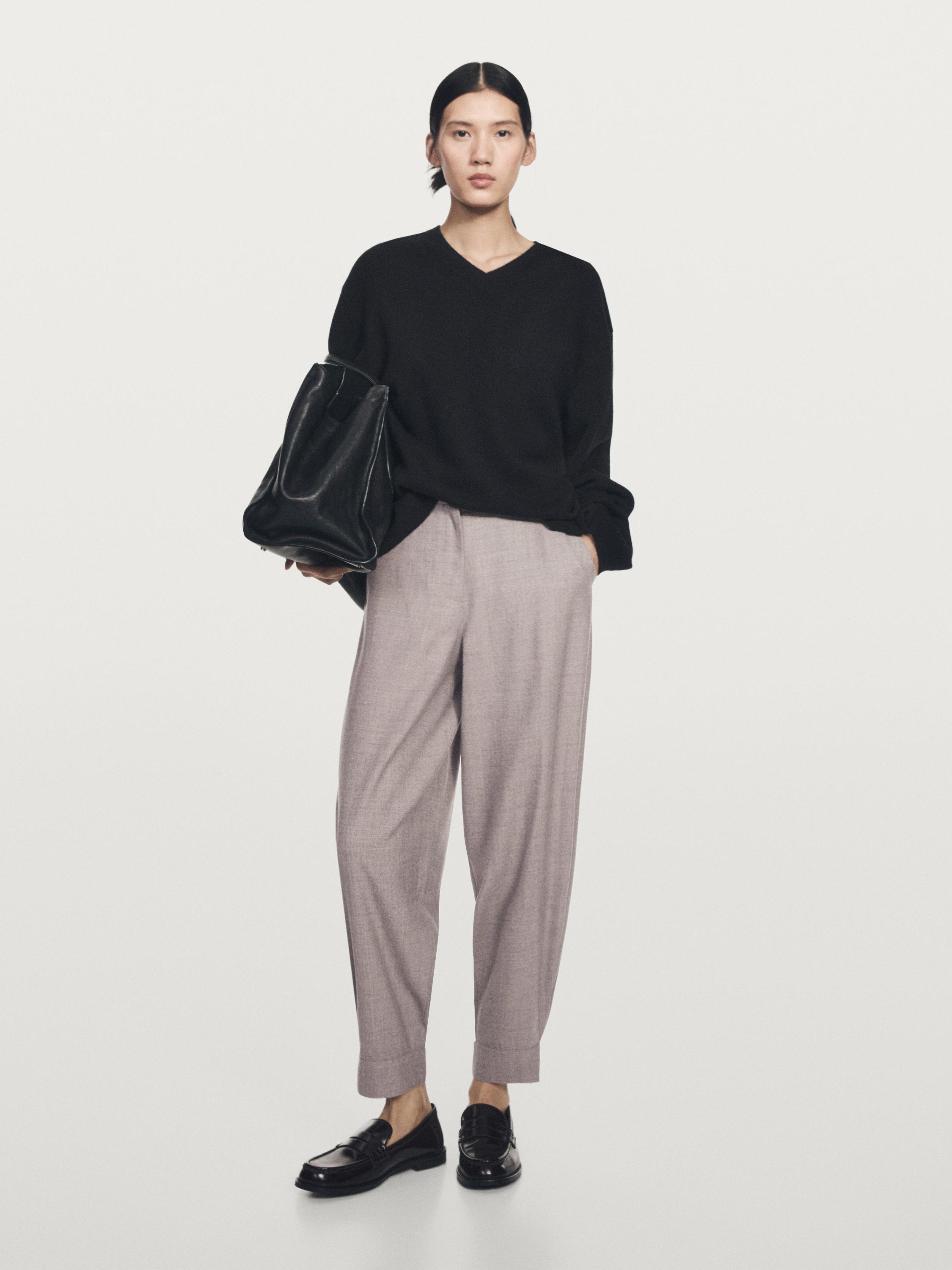 Sarouel-bukse med spennedetalj