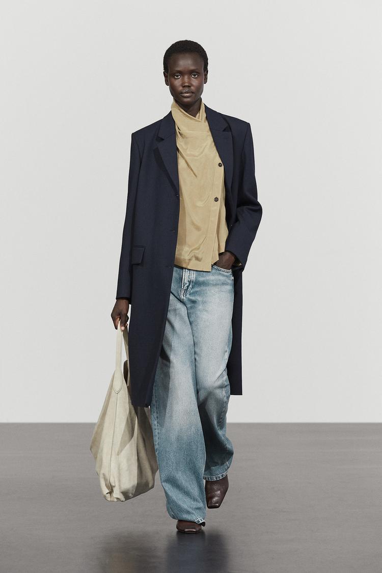 Wool blend coat — NAVY BLUE