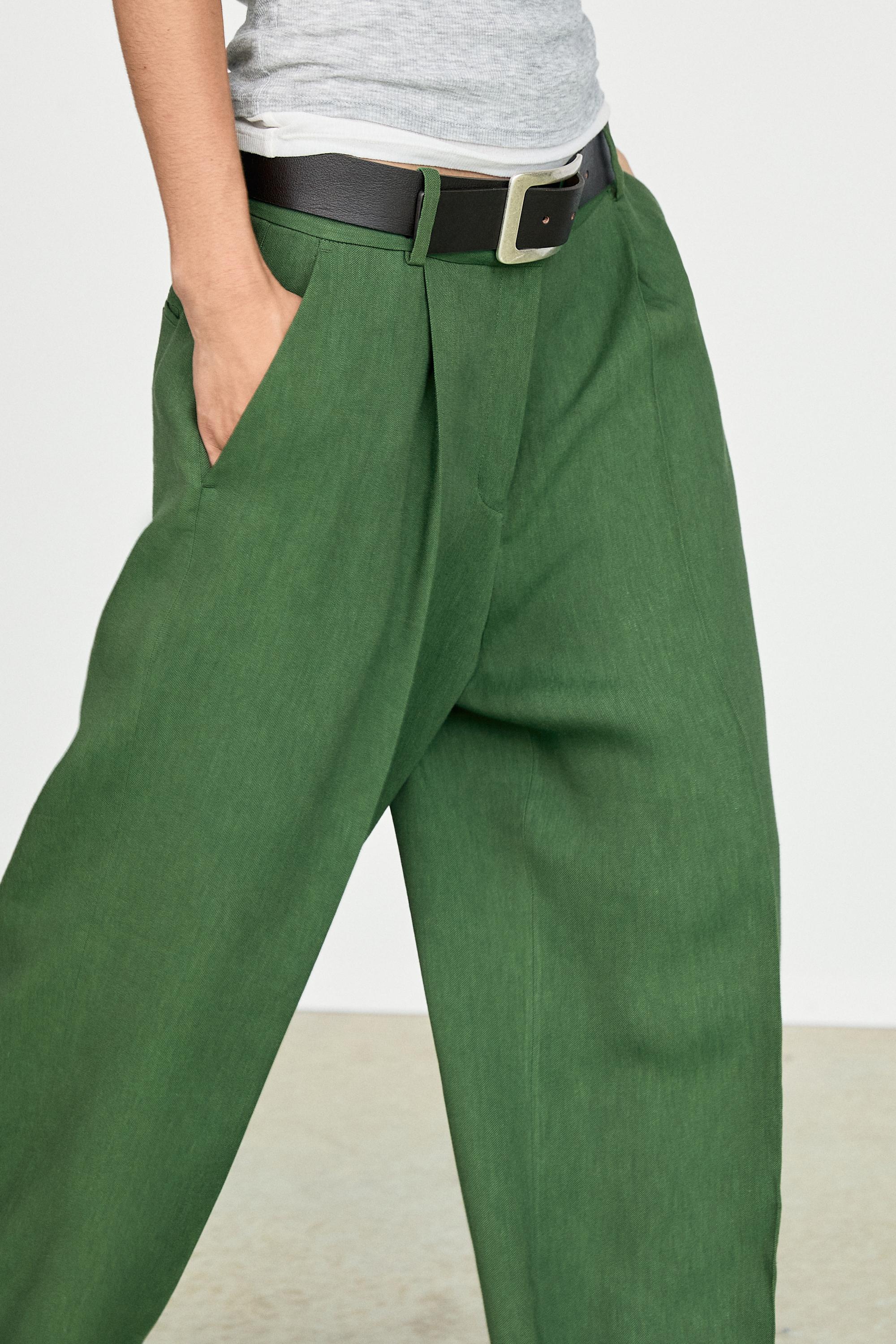 Flowing total look pants — BLUISH GREEN