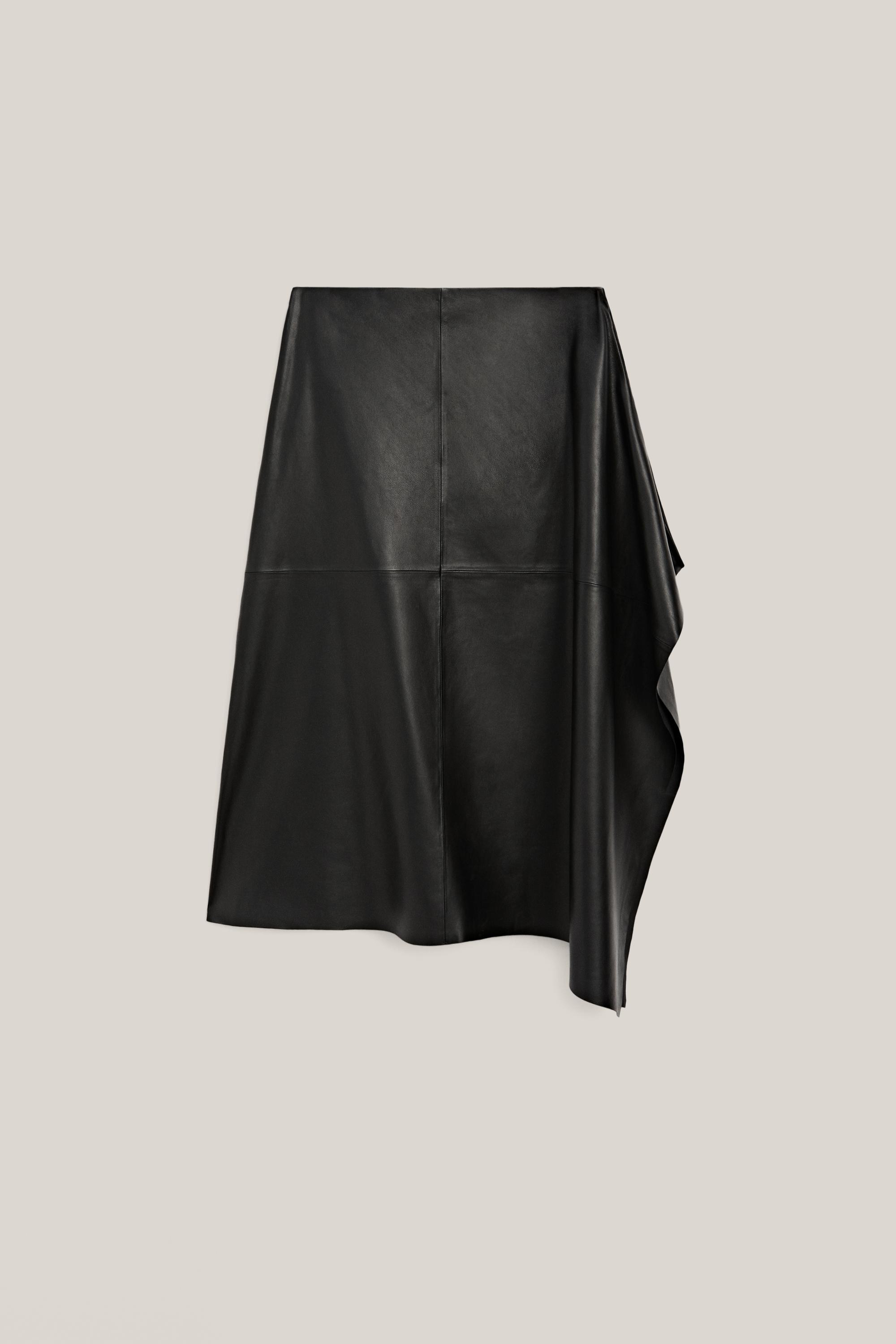 Nappa leather midi skirt - LIMITED EDITION — BLACK