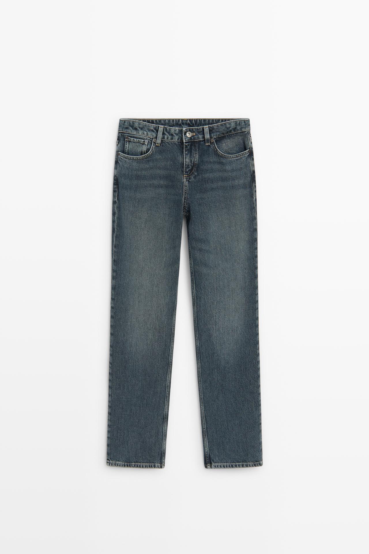 Low-rise straight-leg jeans — MEDIUM BLUE