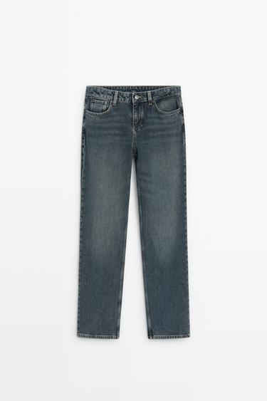 Low-rise straight-leg jeans — MEDIUM BLUE 2