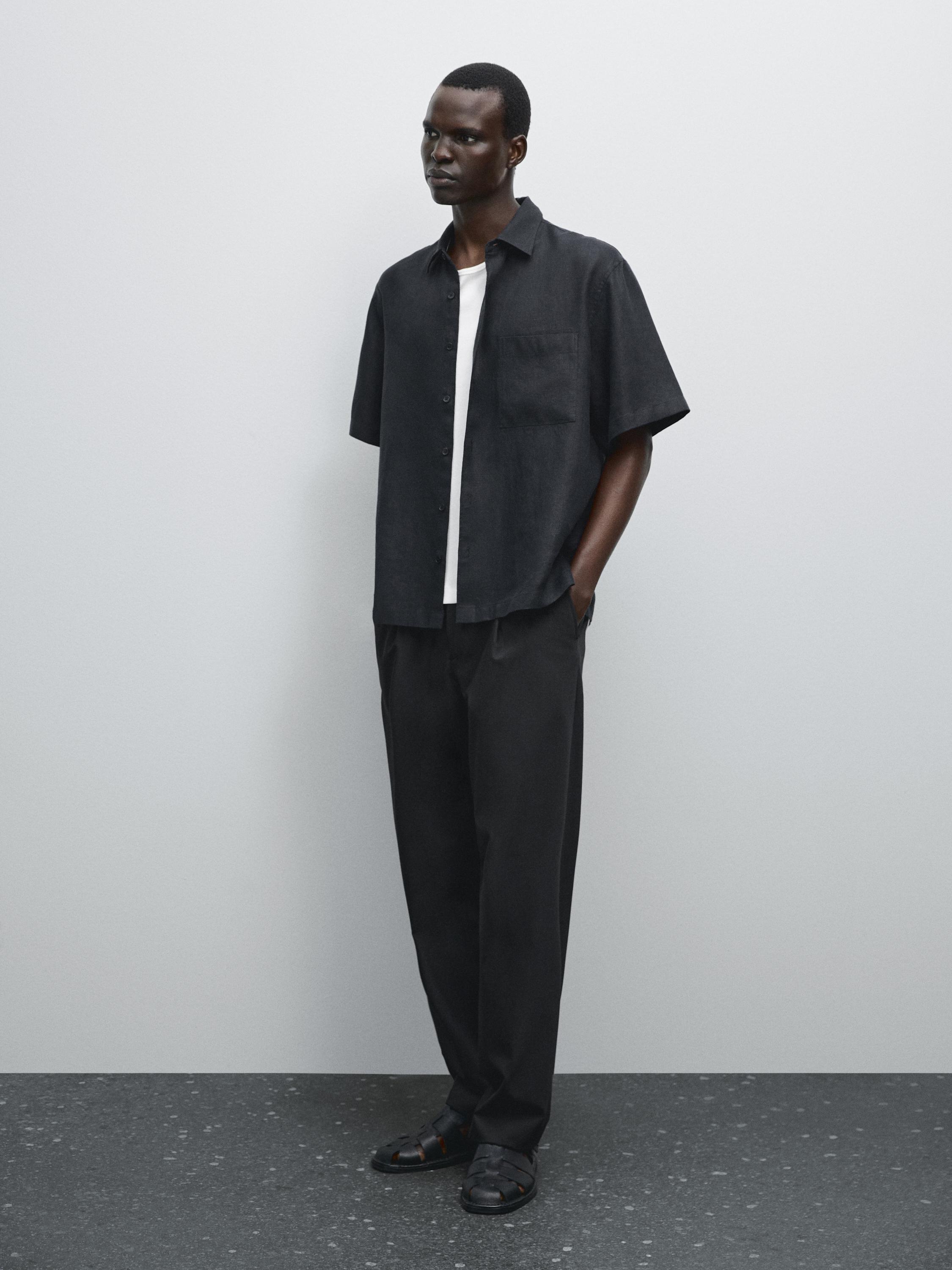 Chemise manches courtes 100 % lin