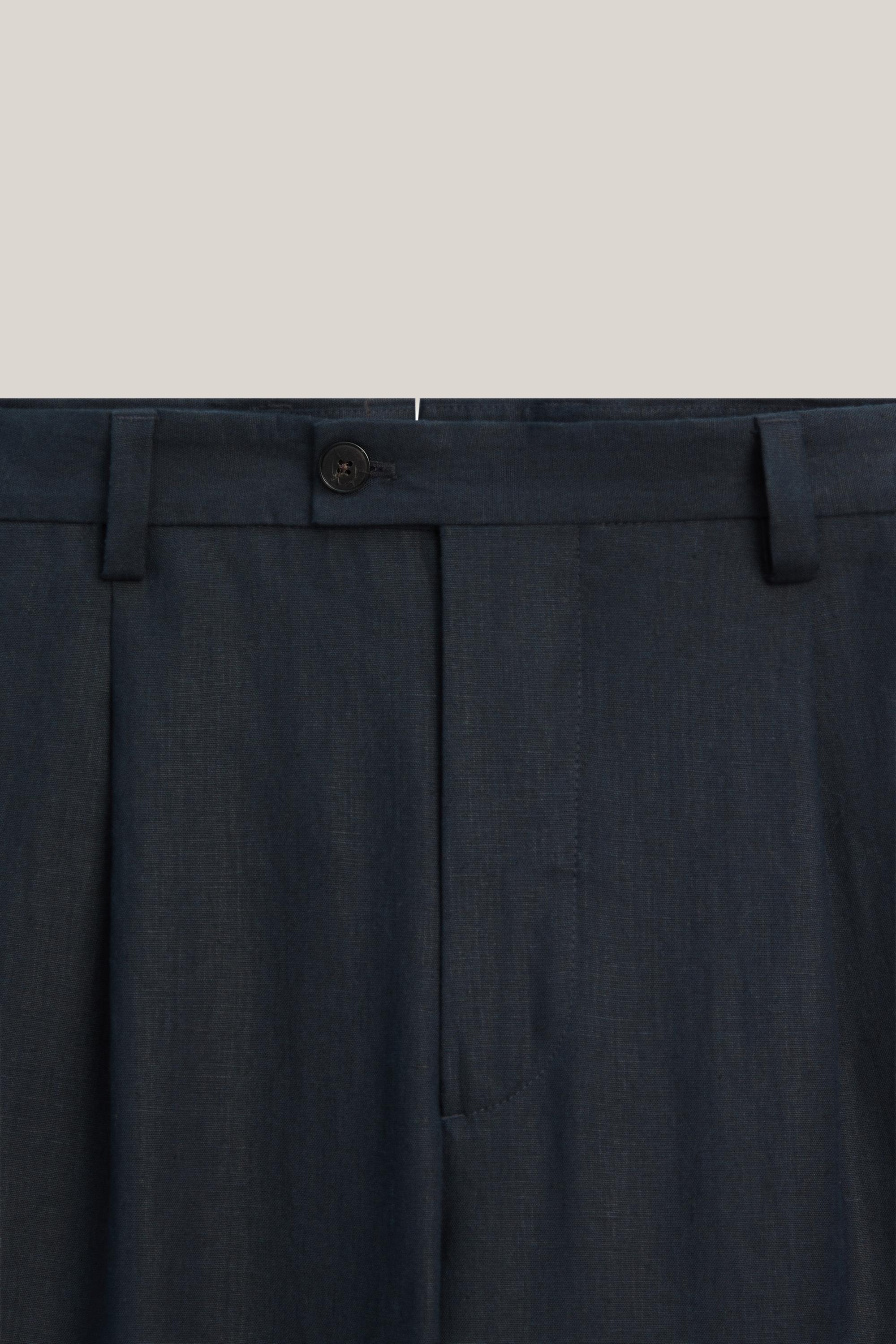 Total look darted linen trousers - LIMITED EDITION — NAVY BLUE