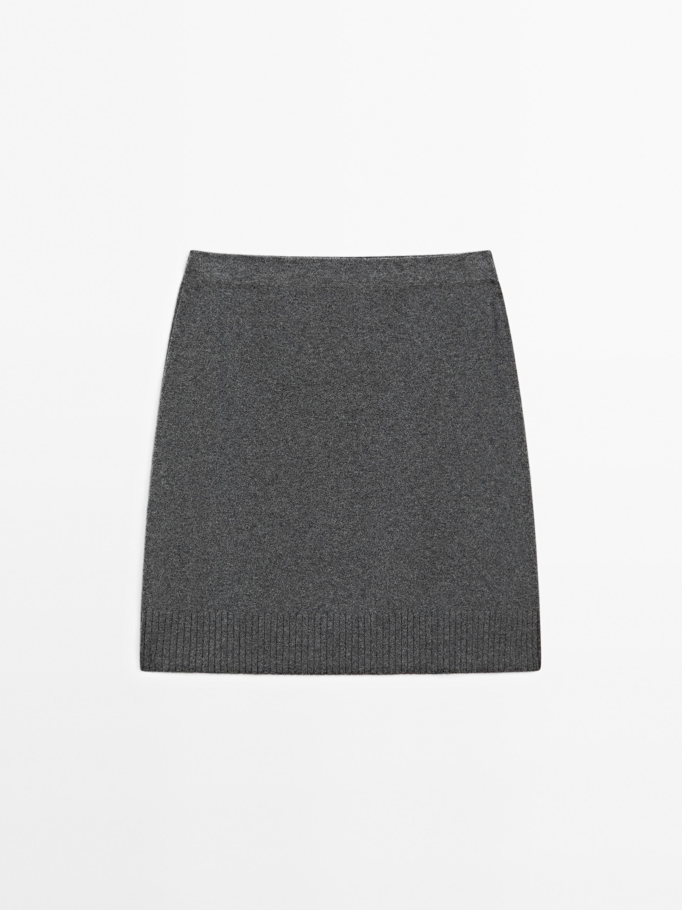 Wool blend mini skirt