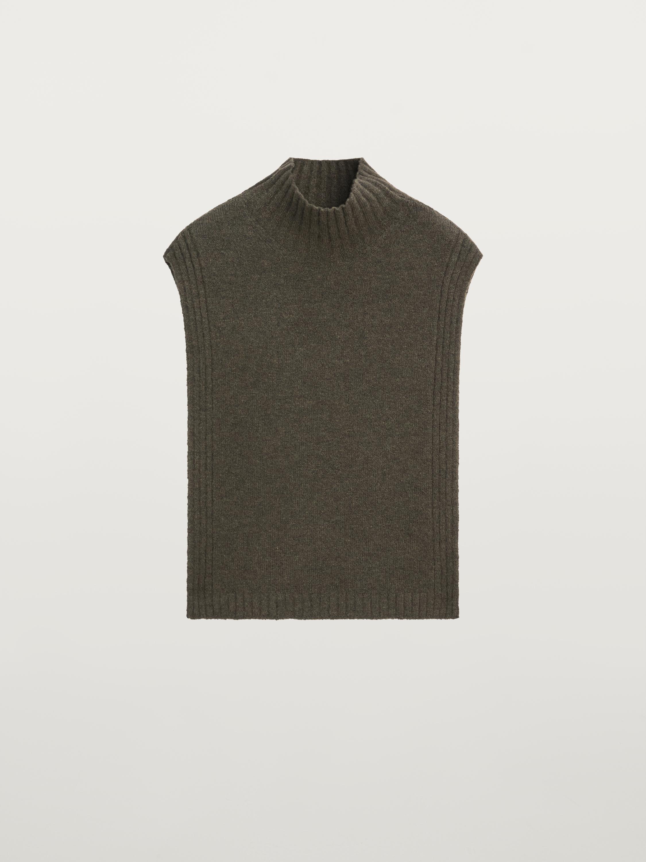 Sleeveless high neck sweater