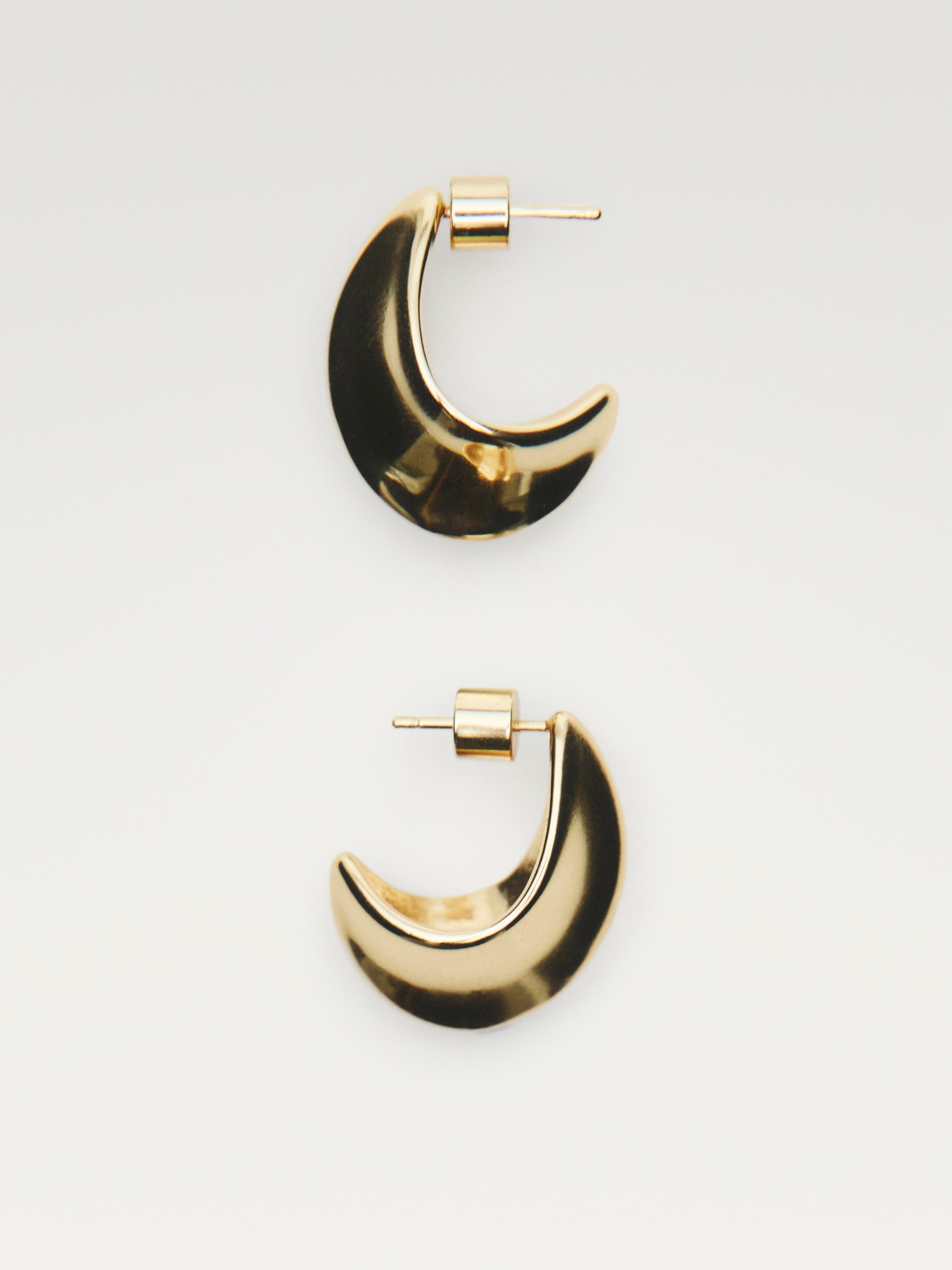 Moon hoop earrings — GOLDEN