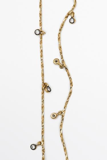 Antique crystal piece necklace — GOLDEN 3