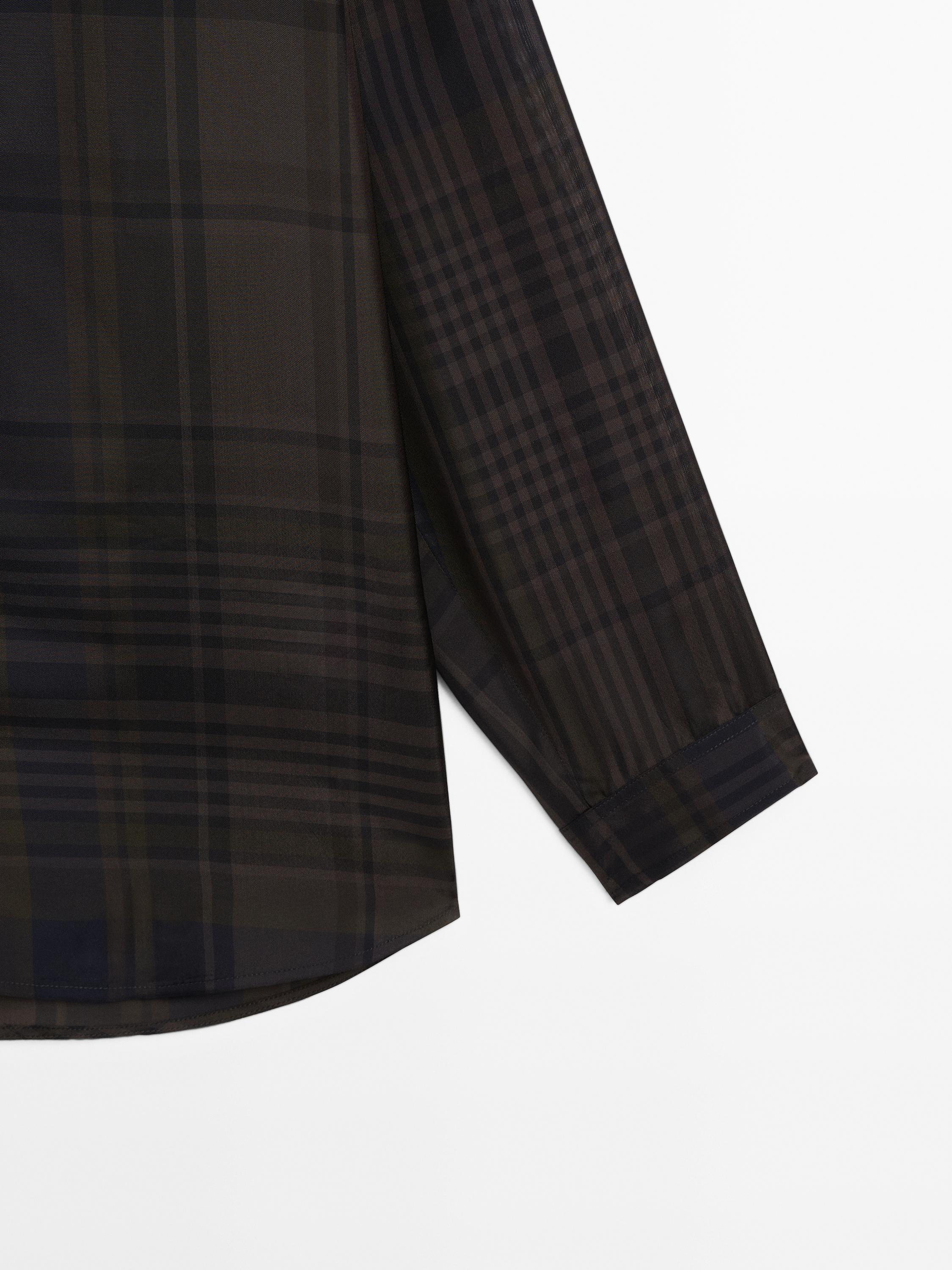 Long check overshirt