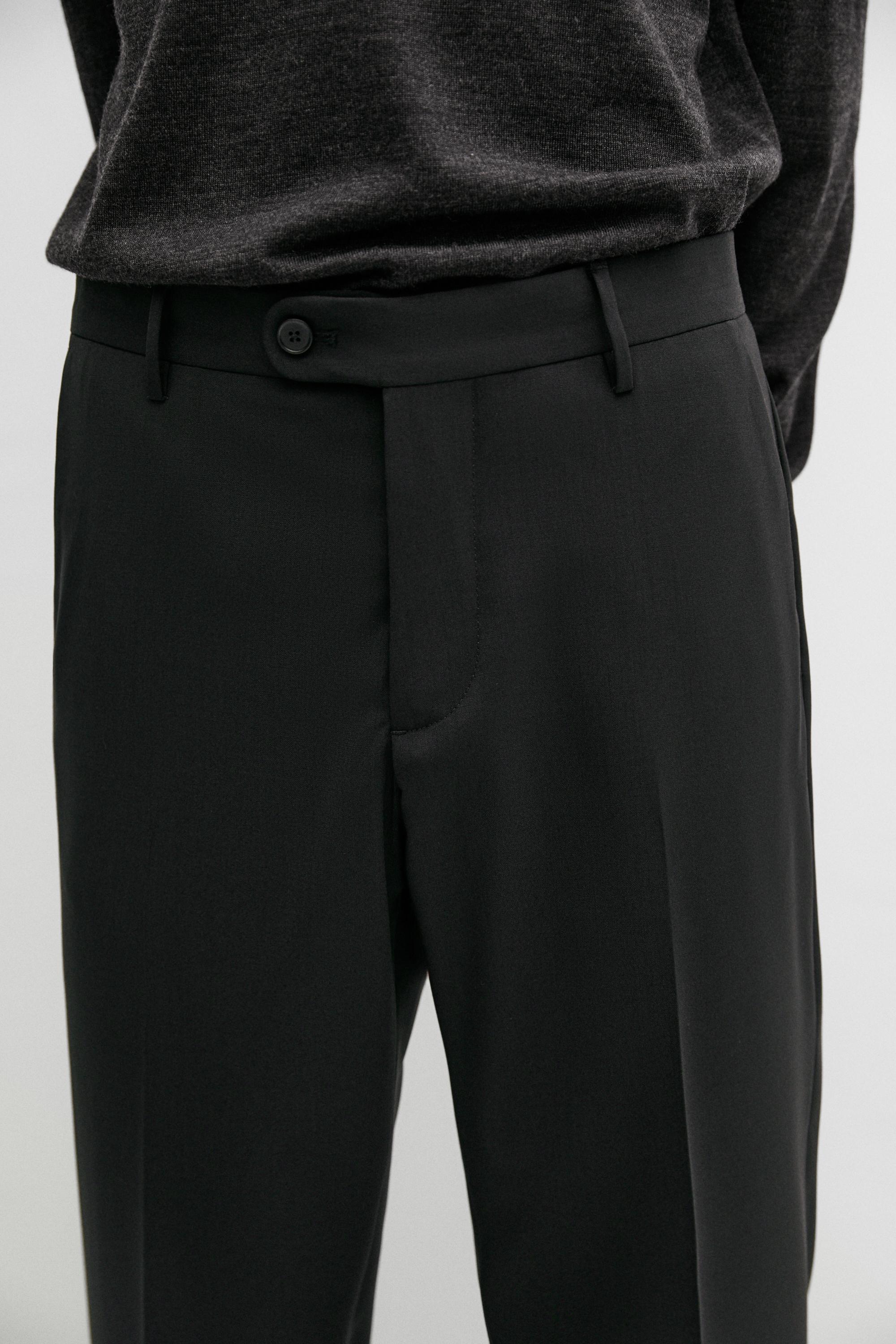 100% wool suit pants — BLACK