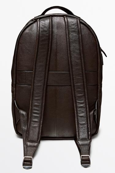 Nappa leather backpack — BROWN 3