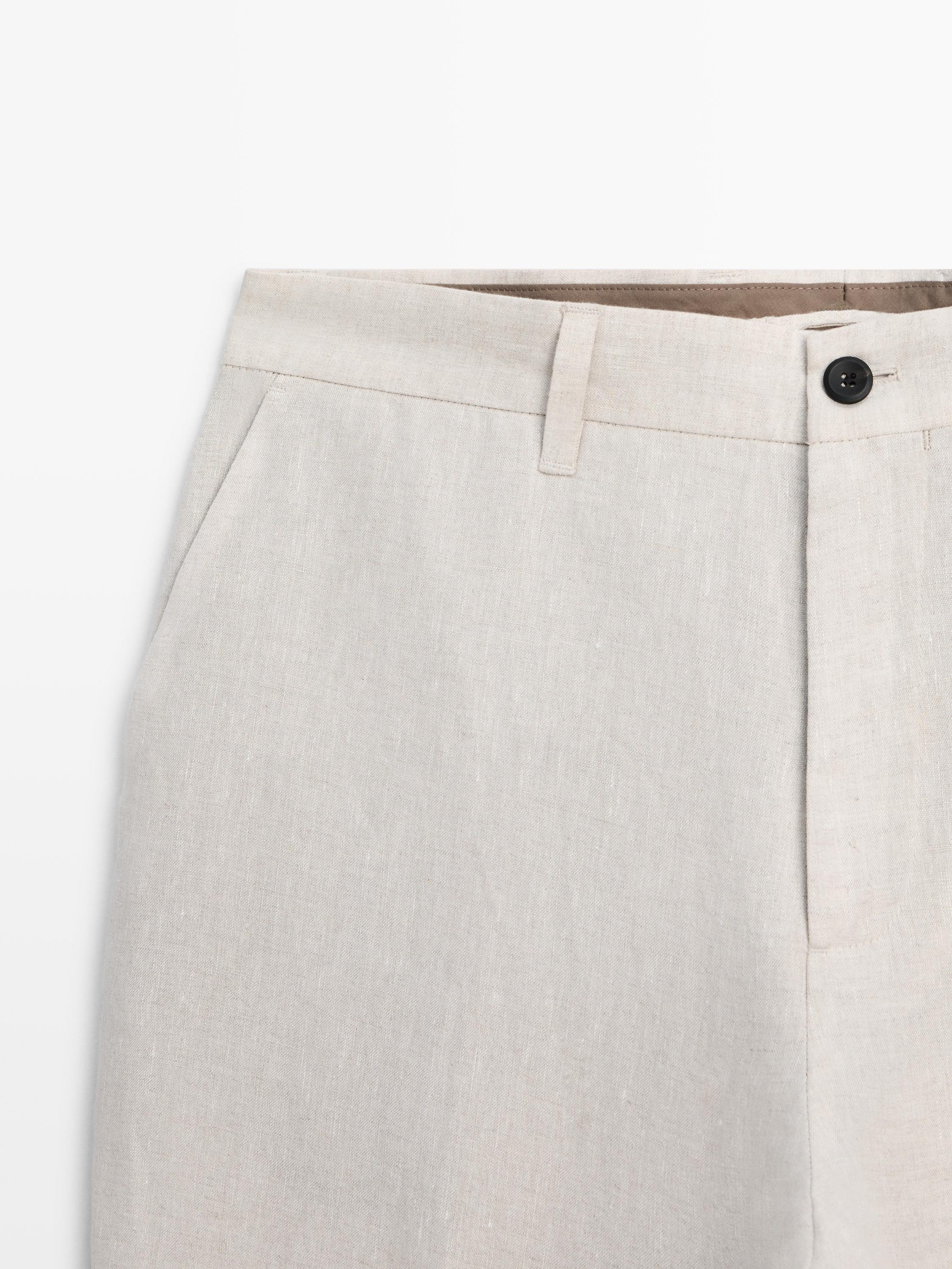 Linen suit trousers — CREAM