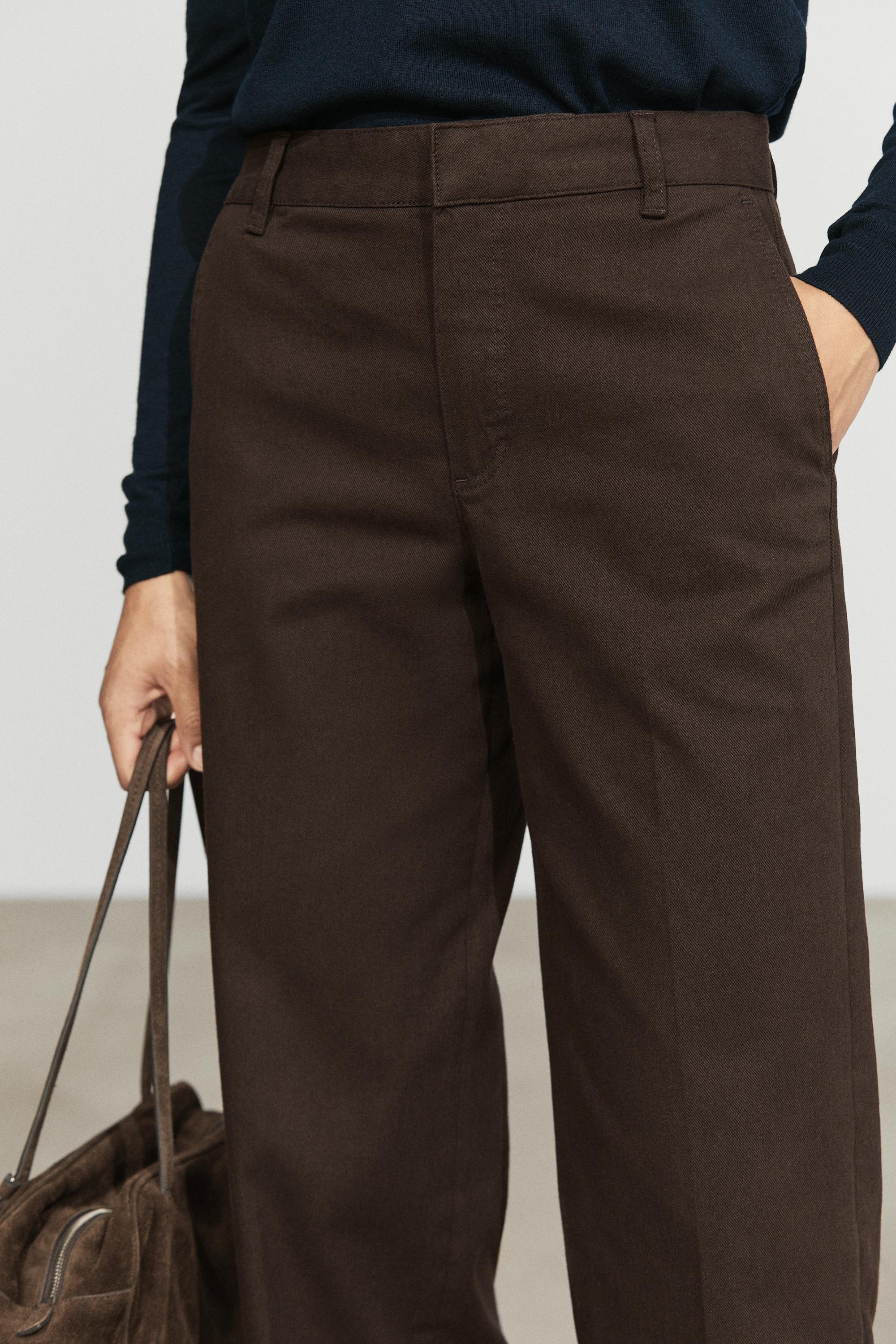 Stretch cotton blend pants