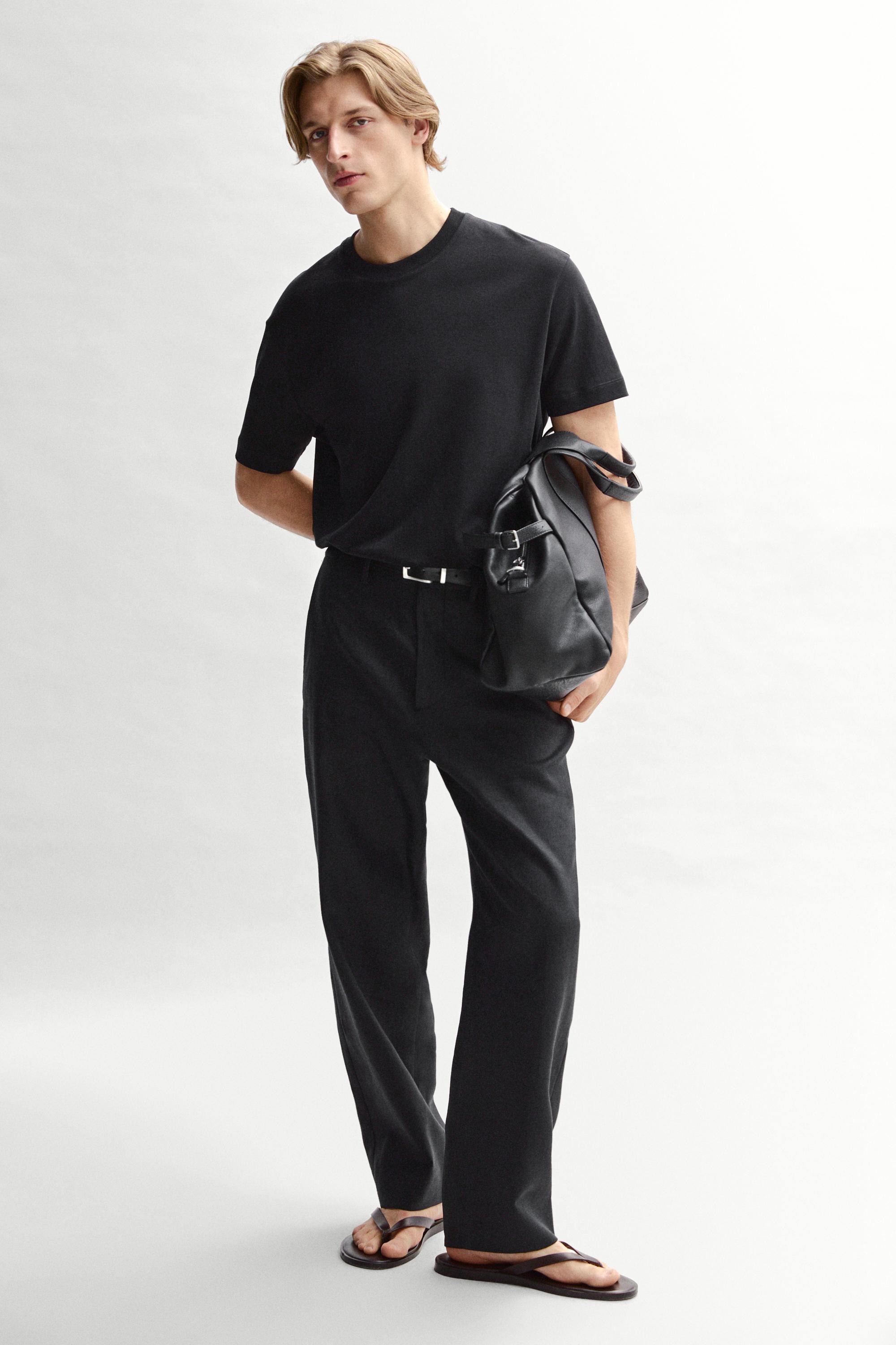 100% cotton short sleeve T-shirt — BLACK
