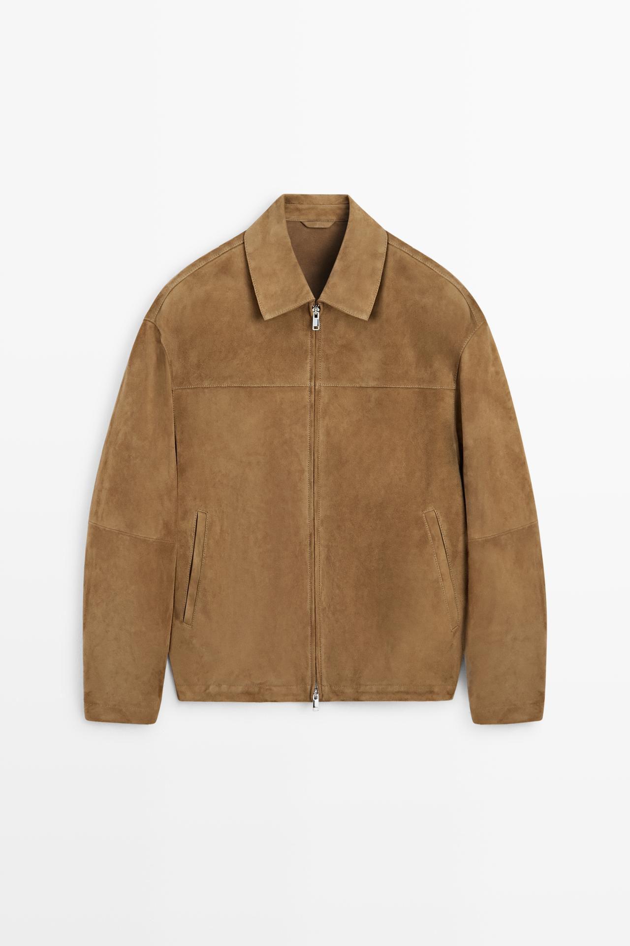 Suede leather jacket — Light Beige