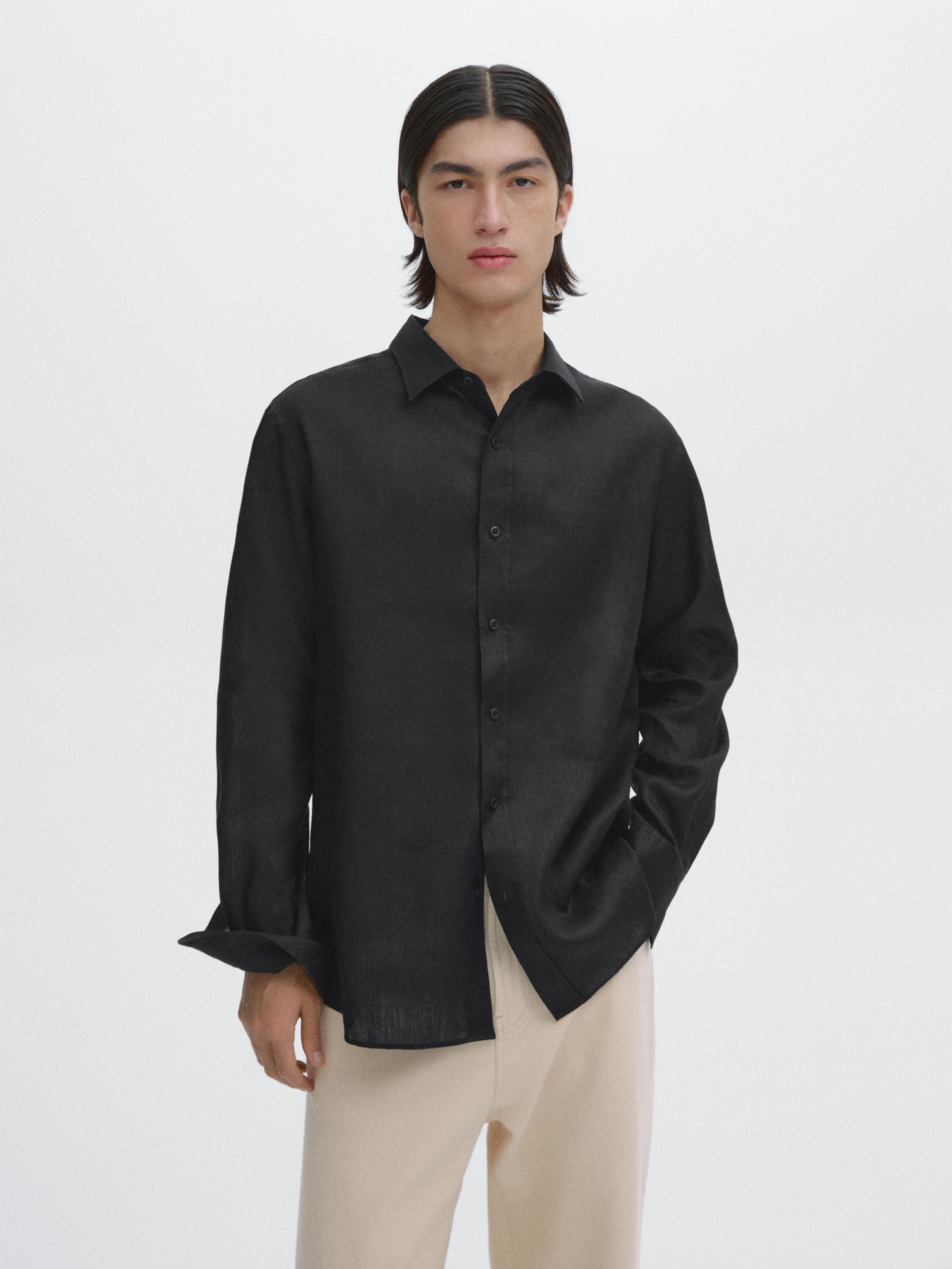 100% linen slim fit shirt