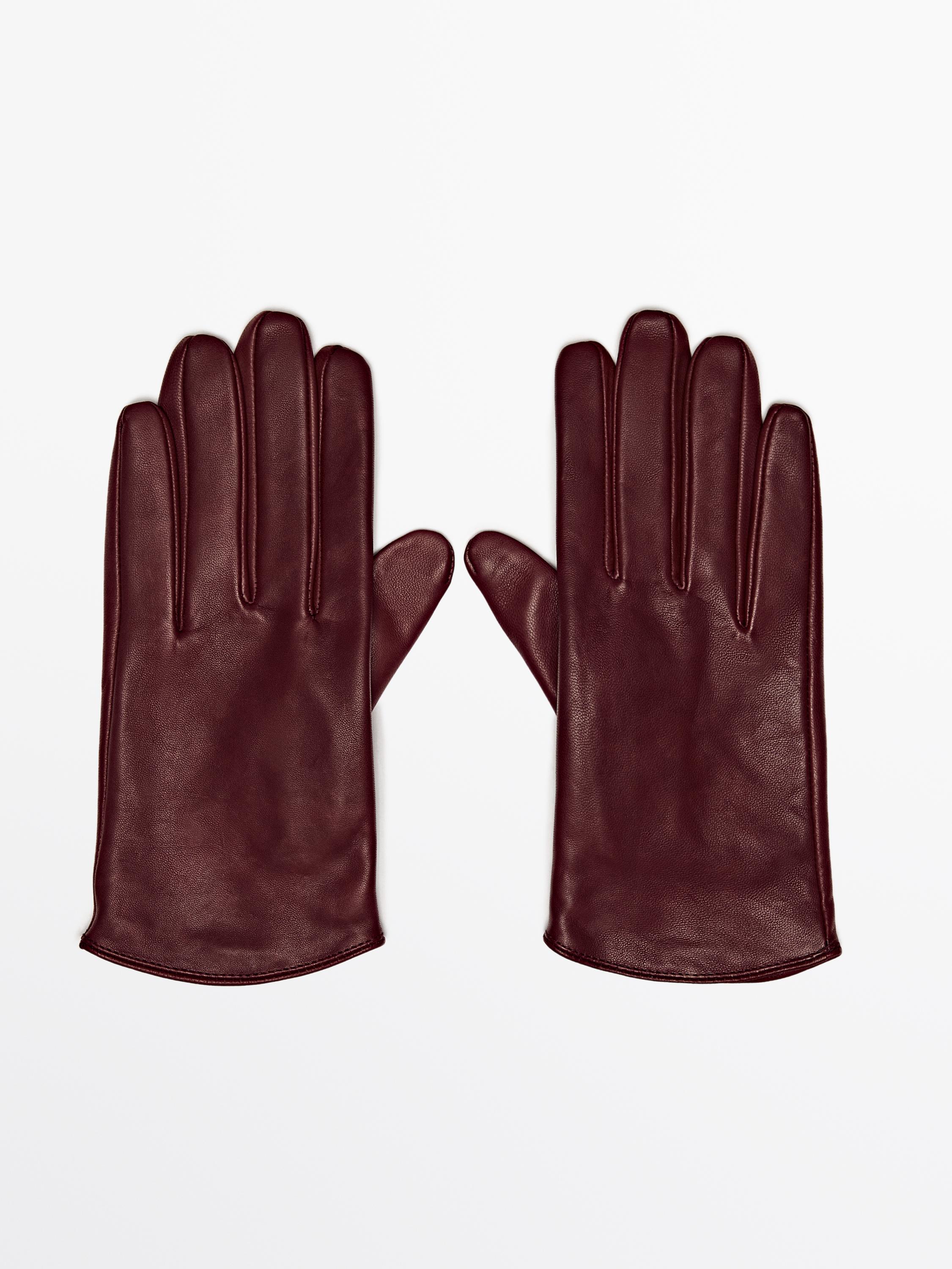 Short leather gloves