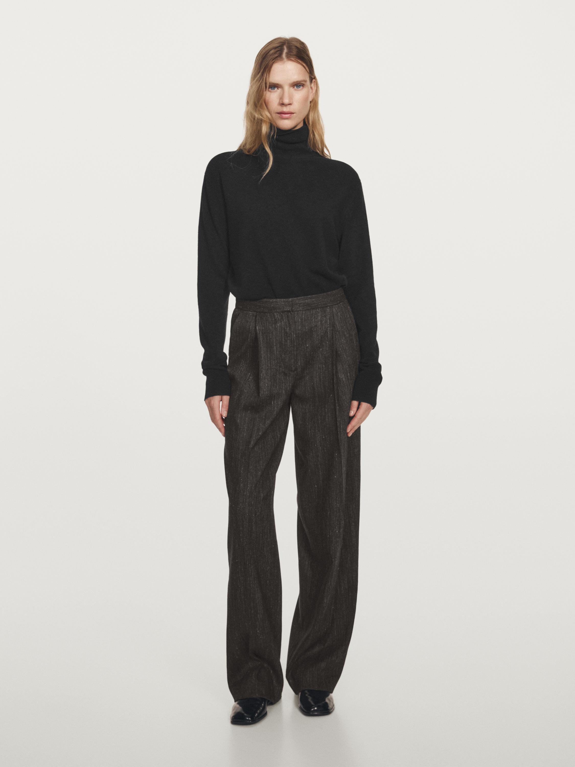 Darted flecked trousers
