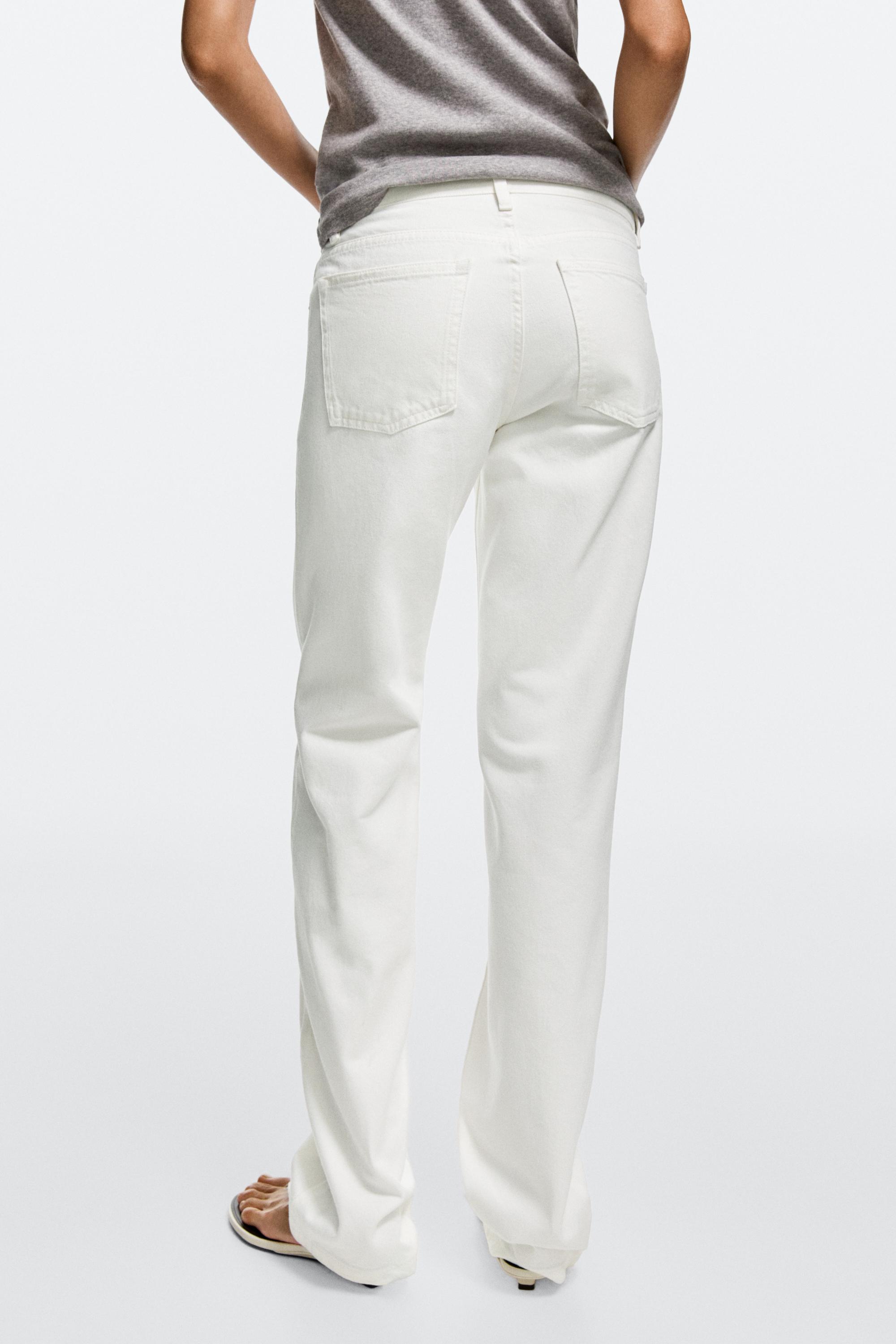 Low-rise straight-leg jeans — Off white