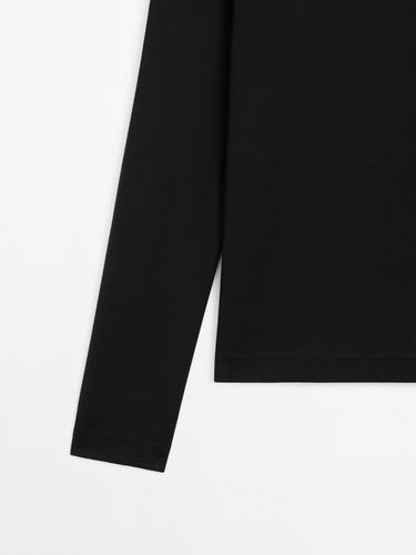 100% cotton interlock long sleeve T-shirt — BLACK 8