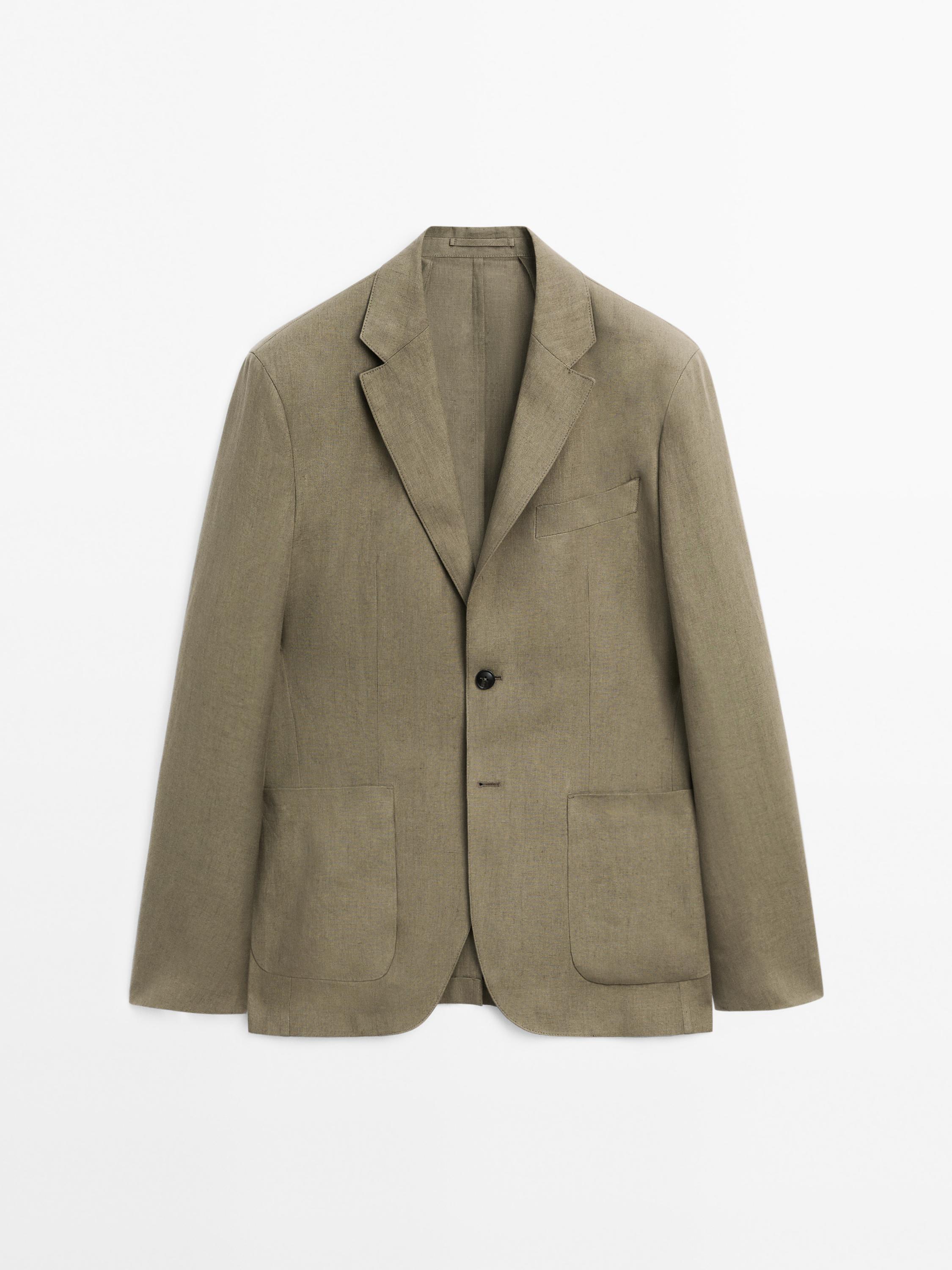 100% linen blazer — GREENISH