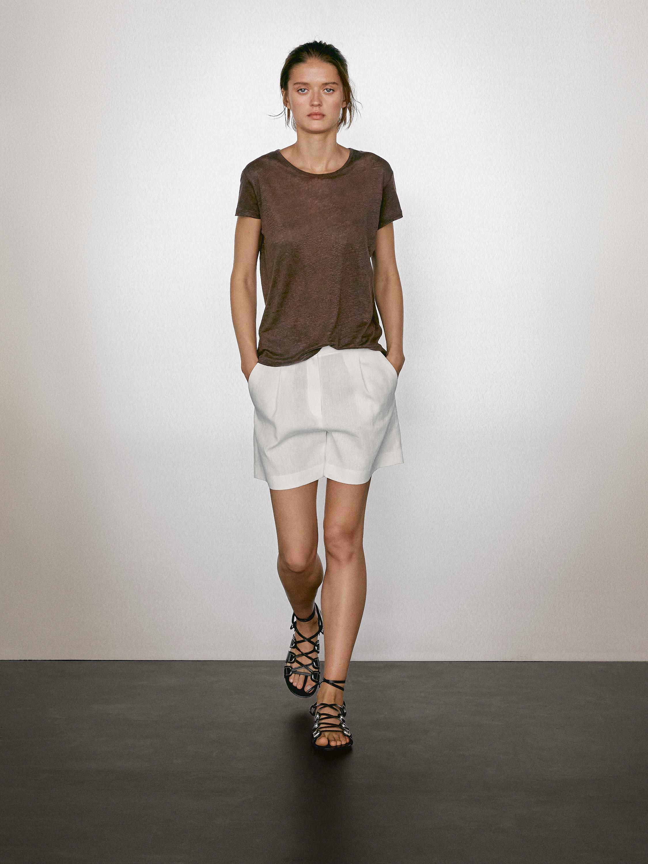 100% linen short sleeve T-shirt