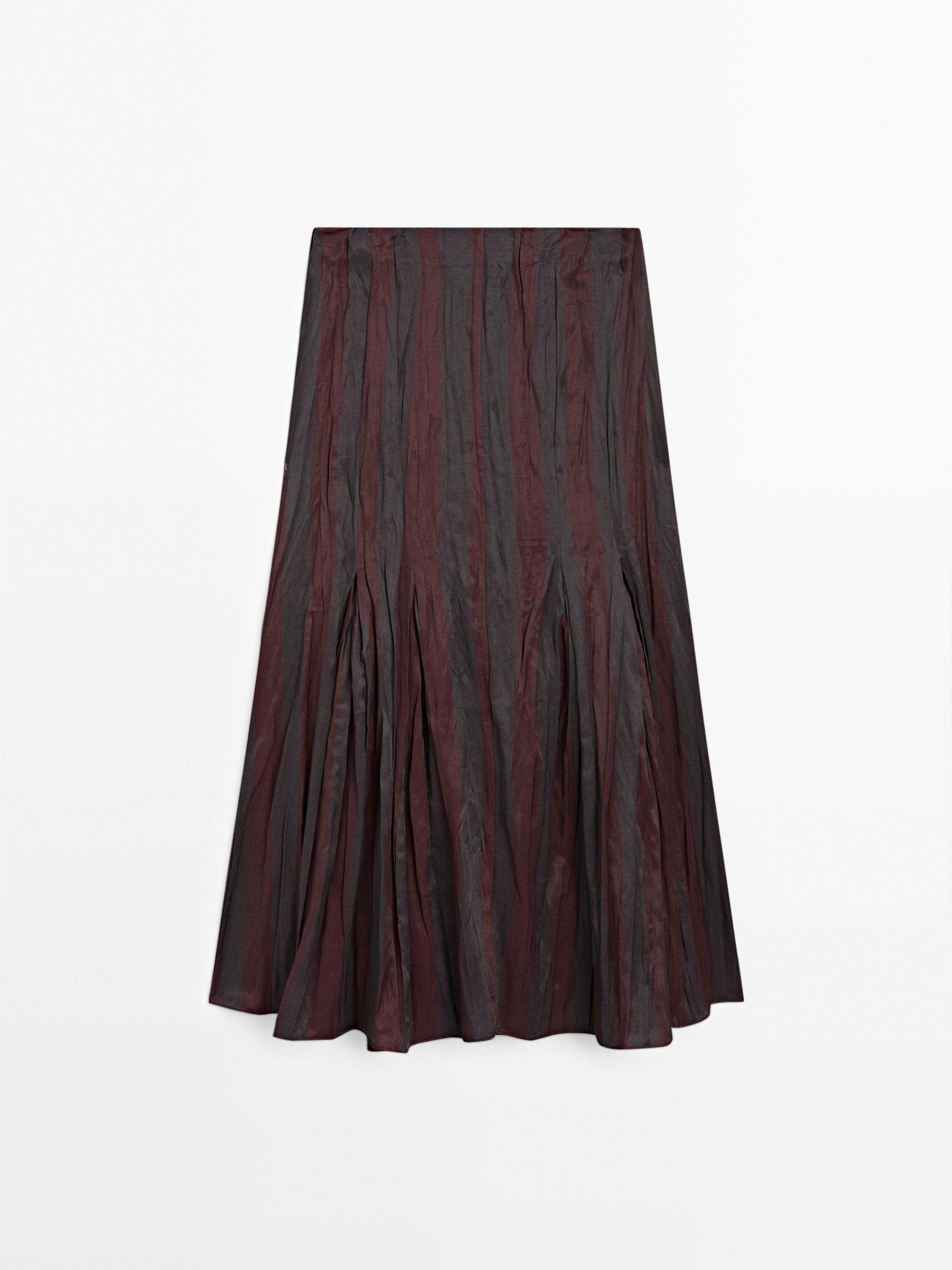 Falda midi fluida rayas