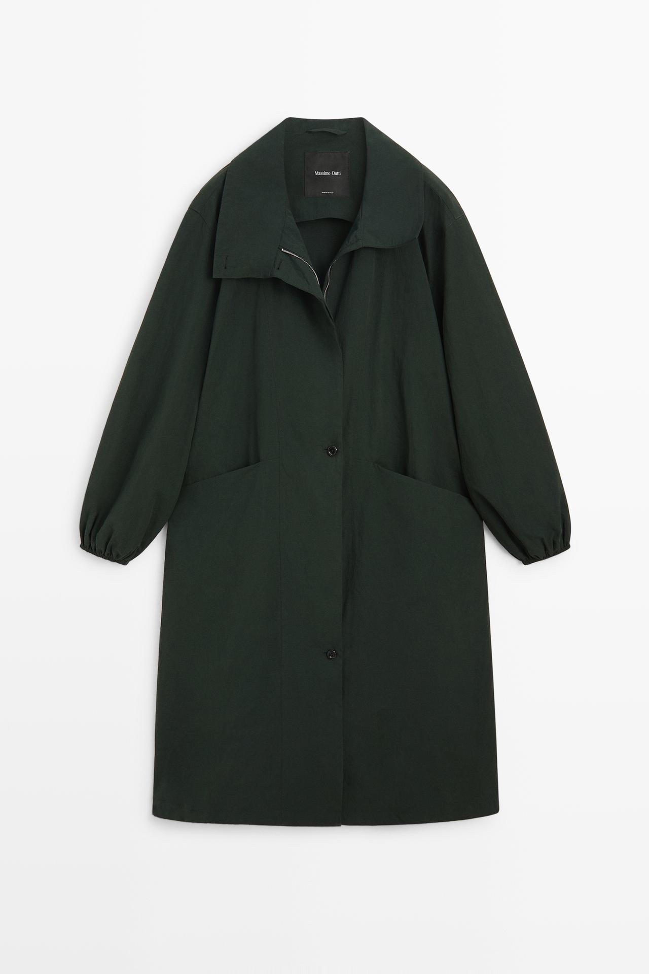 Long technical parka — PETROL BLUE