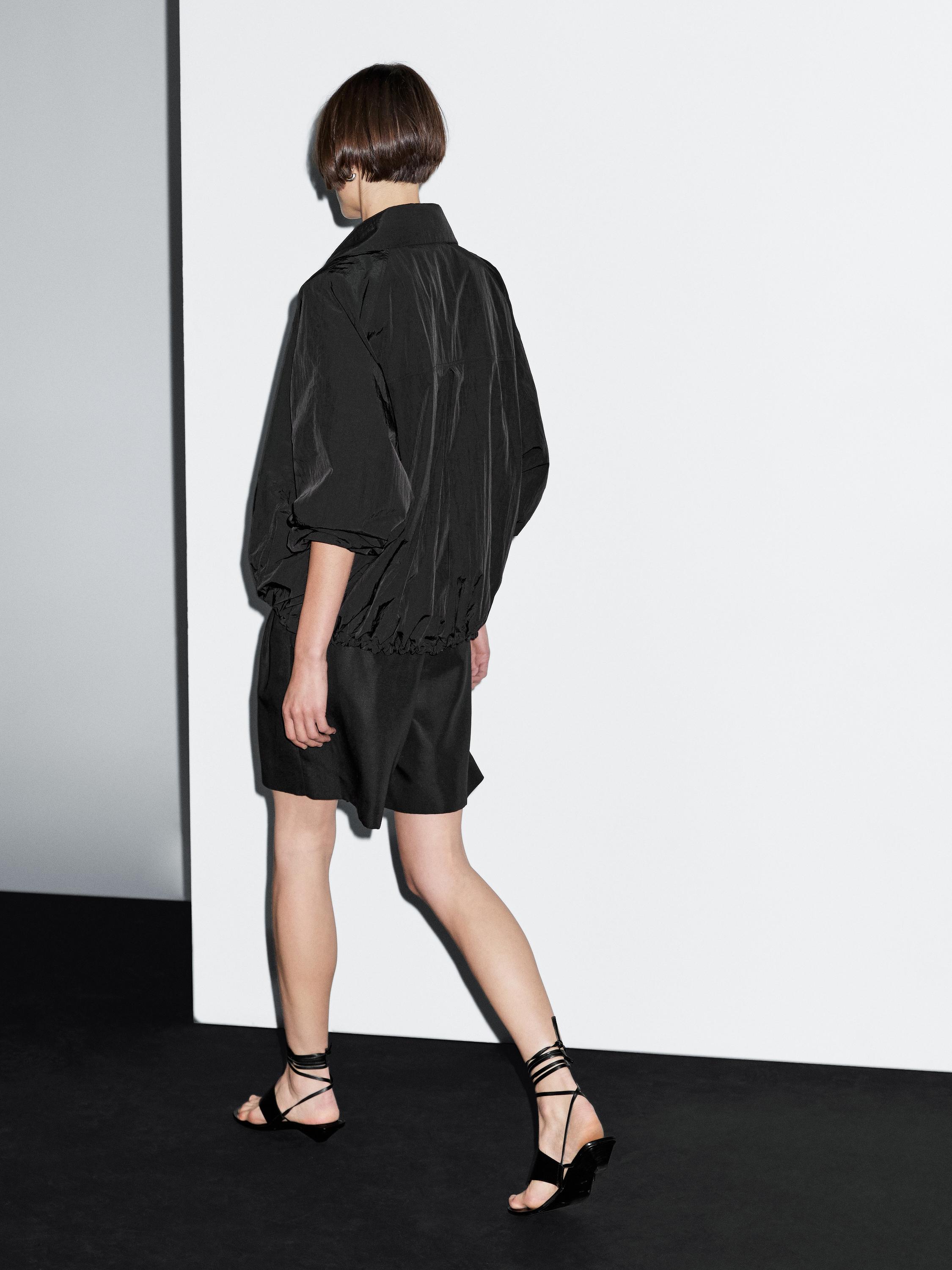 High neck bomber puff jacket