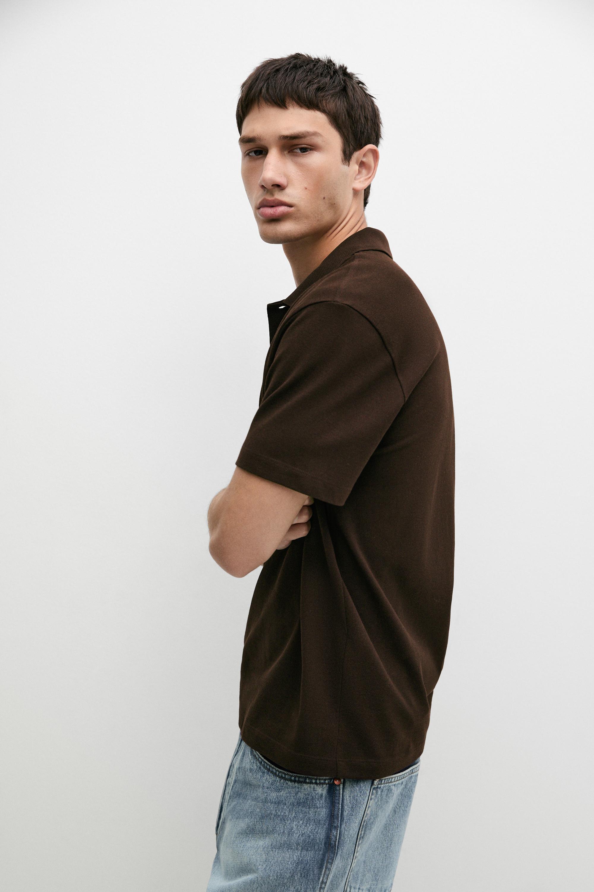 Piqué 100% cotton polo shirt — Chocolate