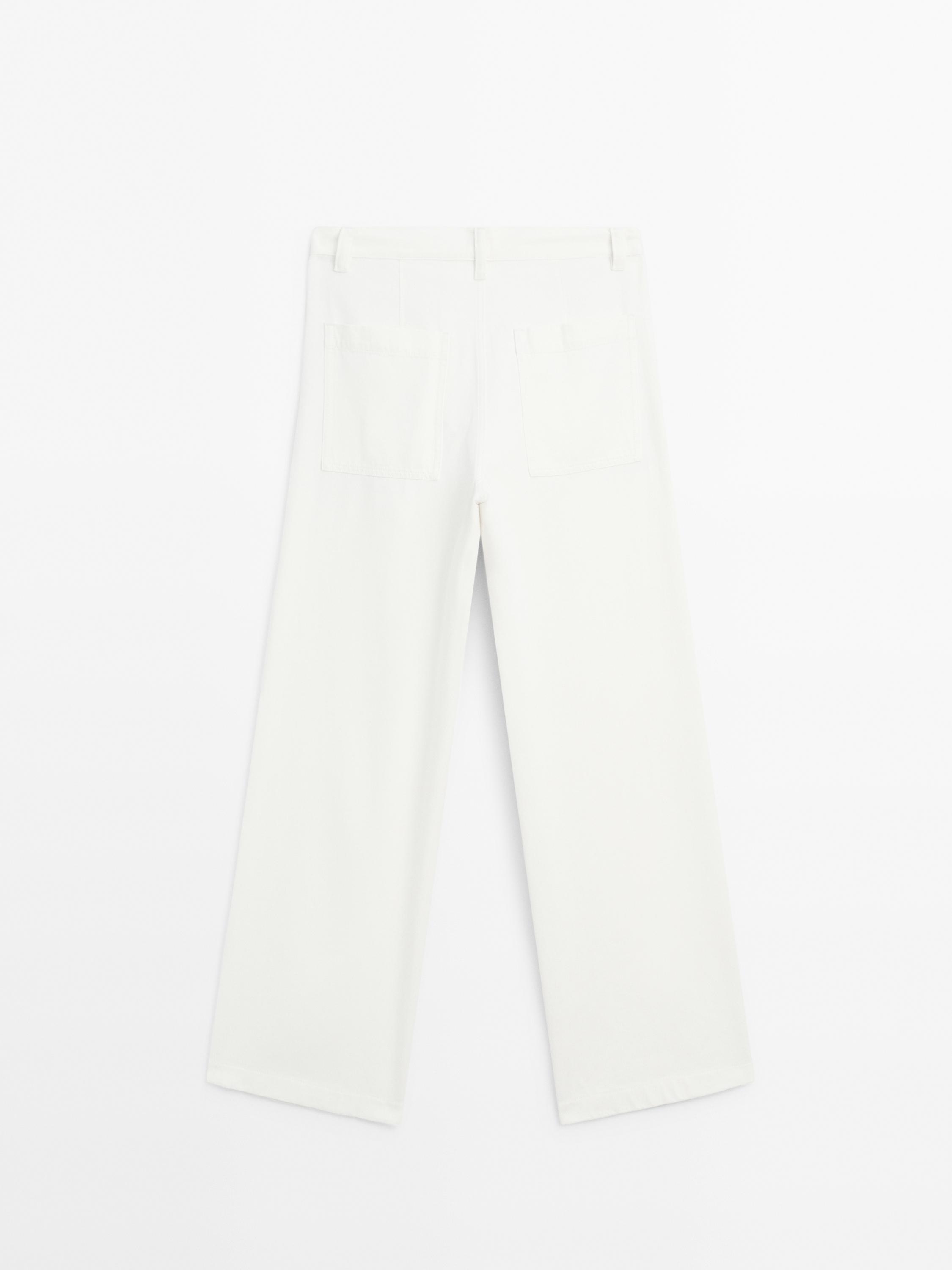 Relaxed fit mid-rise trousers