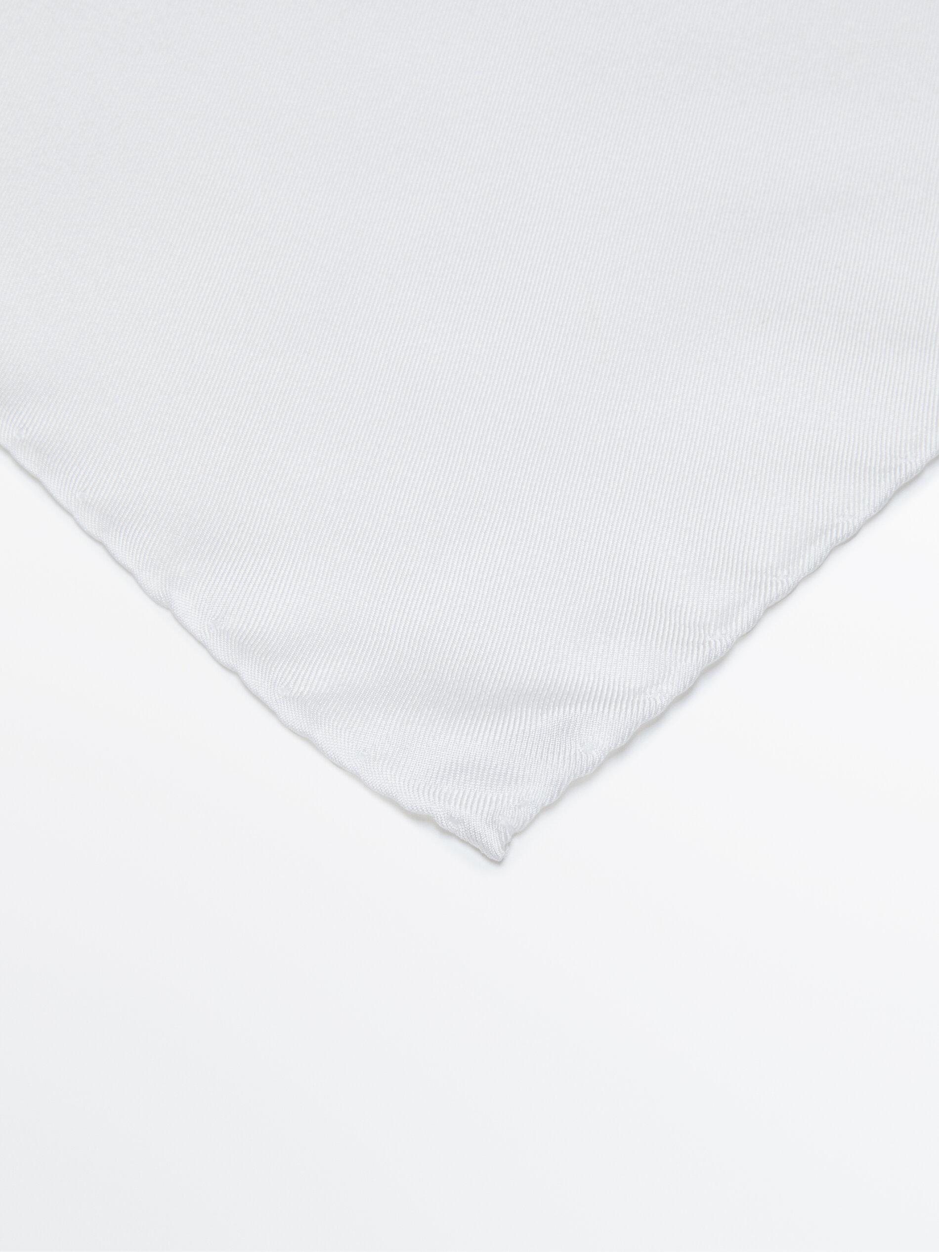 Plain 100% silk pocket square — WHITE