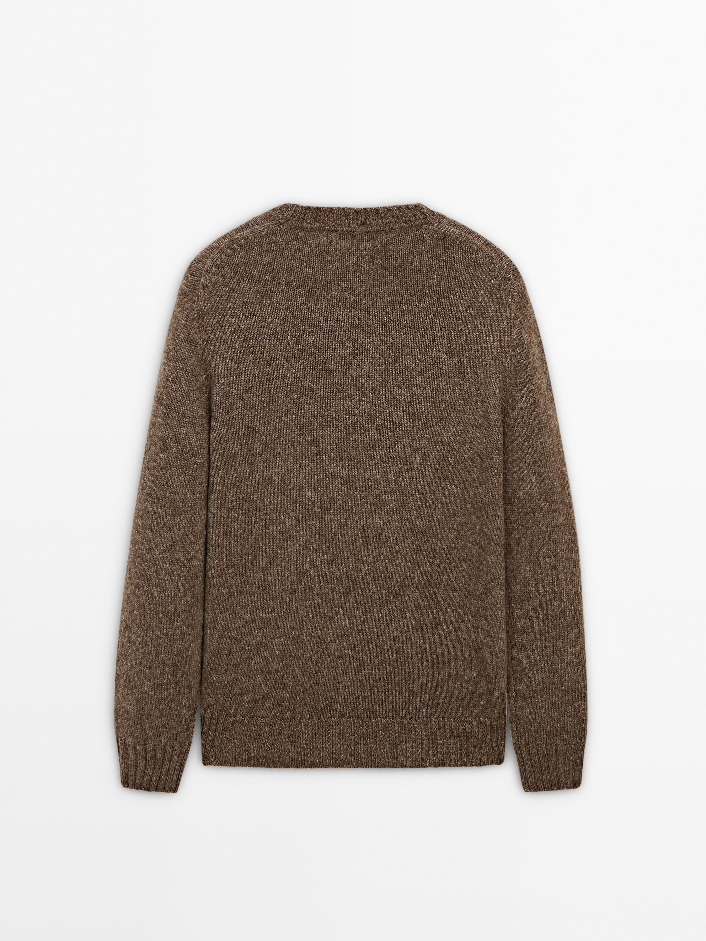 Merino wool blend knit sweater