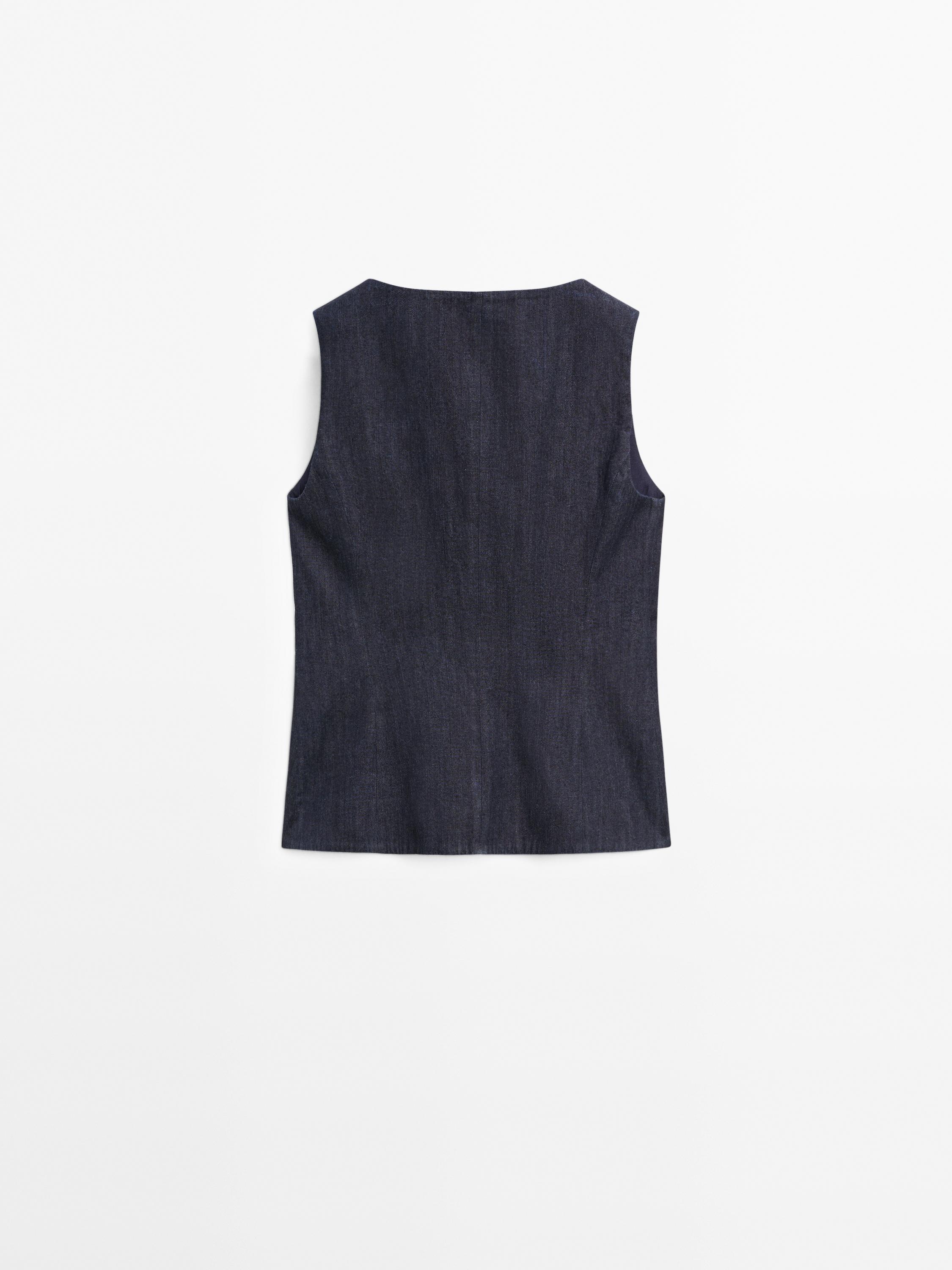 100% cotton denim waistcoat