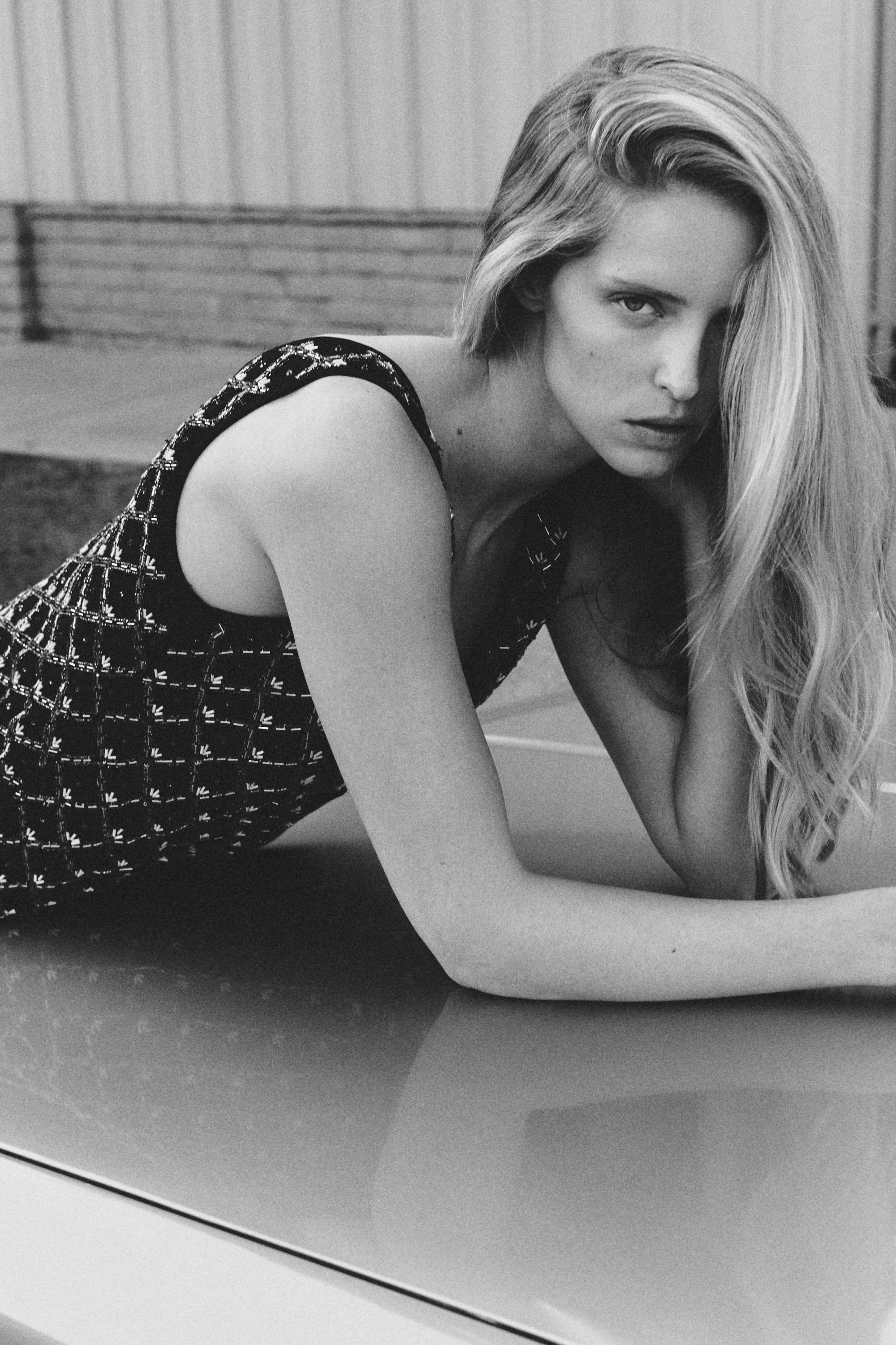 Mini dress with beaded detail — BLACK