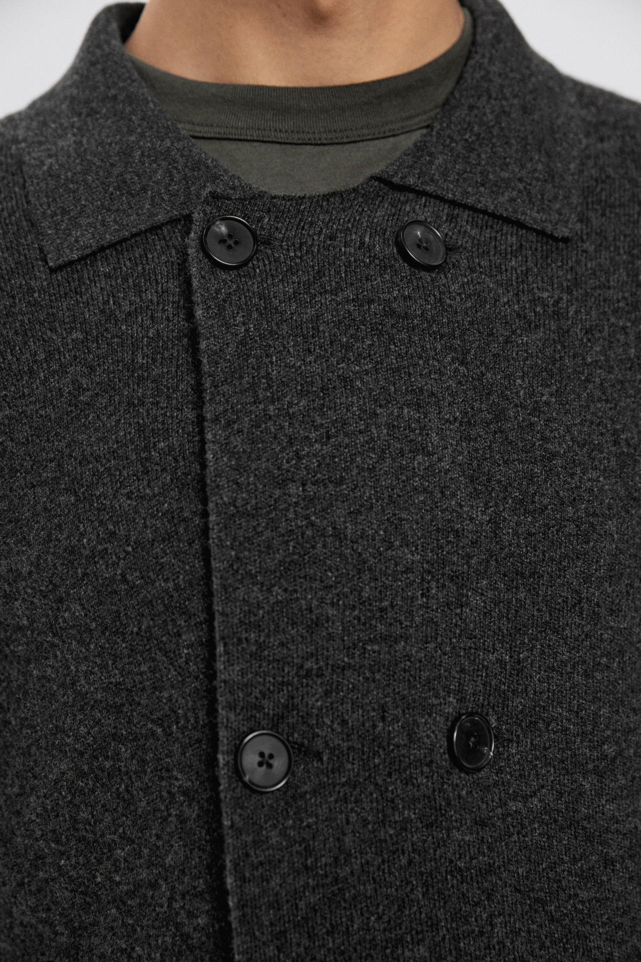 Double-breasted knit cardigan - LIMITED EDITION — CHARCOAL